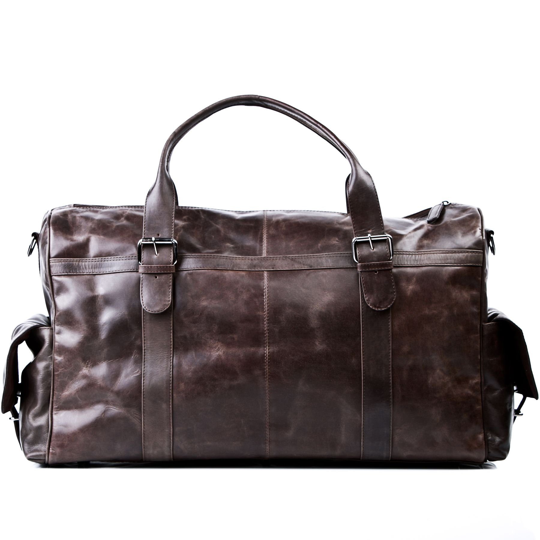 FEYNSINN Reisetasche »ASHTON«, Weekender echt Leder Reisetasche groß XL -  Reisegepäck auch als Handgepäck aus stabilem Leder - Sporttasche,  Freizeittasche mit Umhängegurt - Ledertasche Herren Damen braun