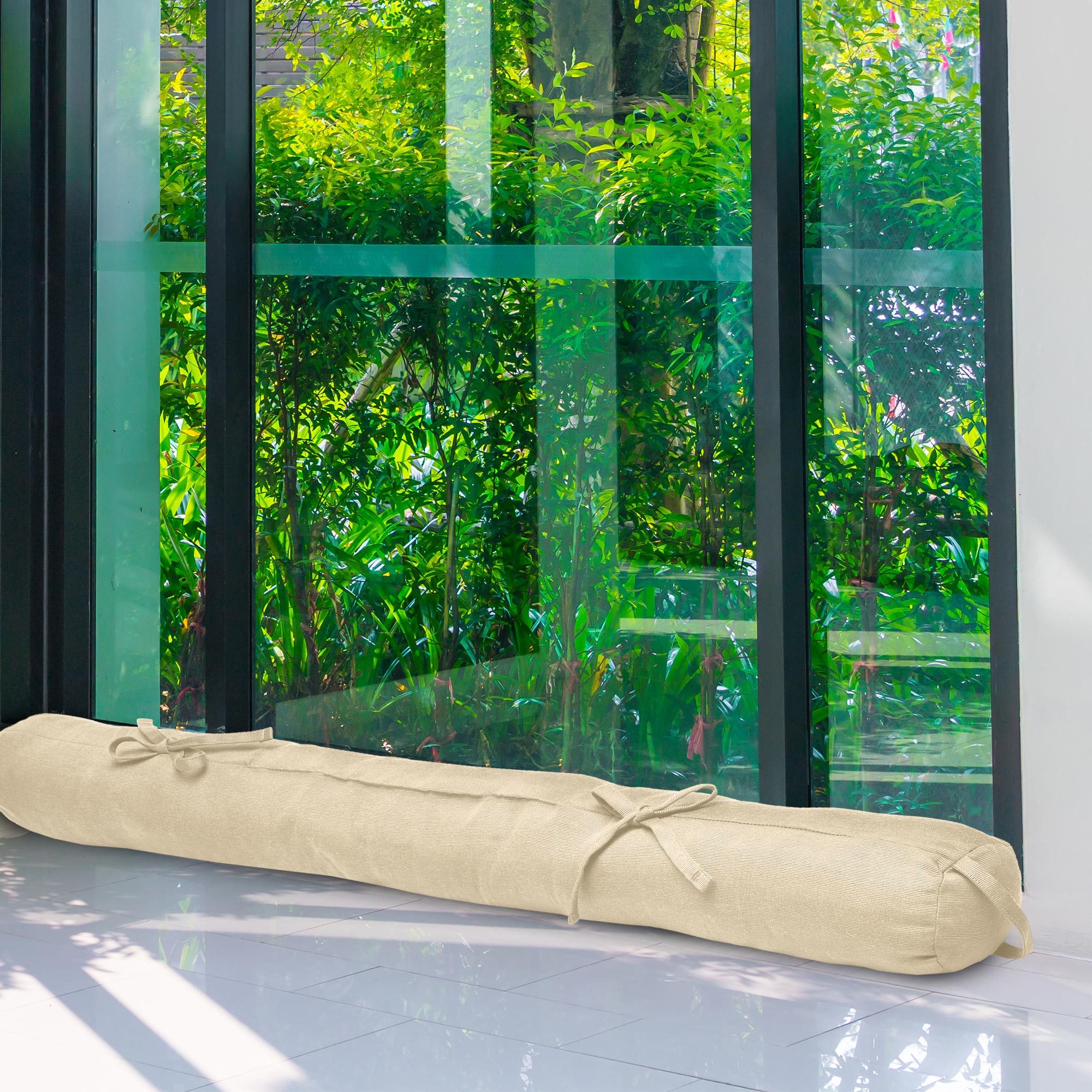 Beautissu Zugluftstopper 2er Set Zugluftstopper 100cm Viento, 100x10cm, Creme, Türluftstopper Haustür Kältestopper für Türen & Fenster – Bild 3 von 5