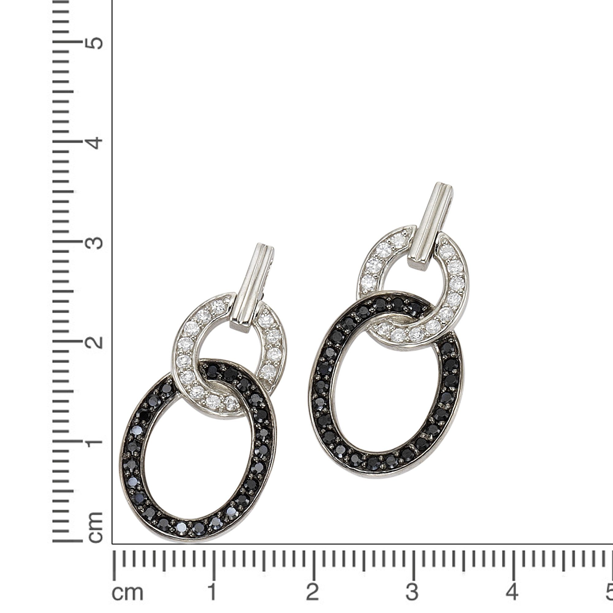 CELESTA Paar Ohrhänger Silber 925 rhodiniert mit Zirkonia-Steinen weiß und günstig online kaufen