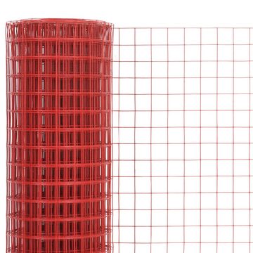 vidaXL Gartentor Drahtzaun Stahl mit PVC-Beschichtung 25x0,5 m Rot