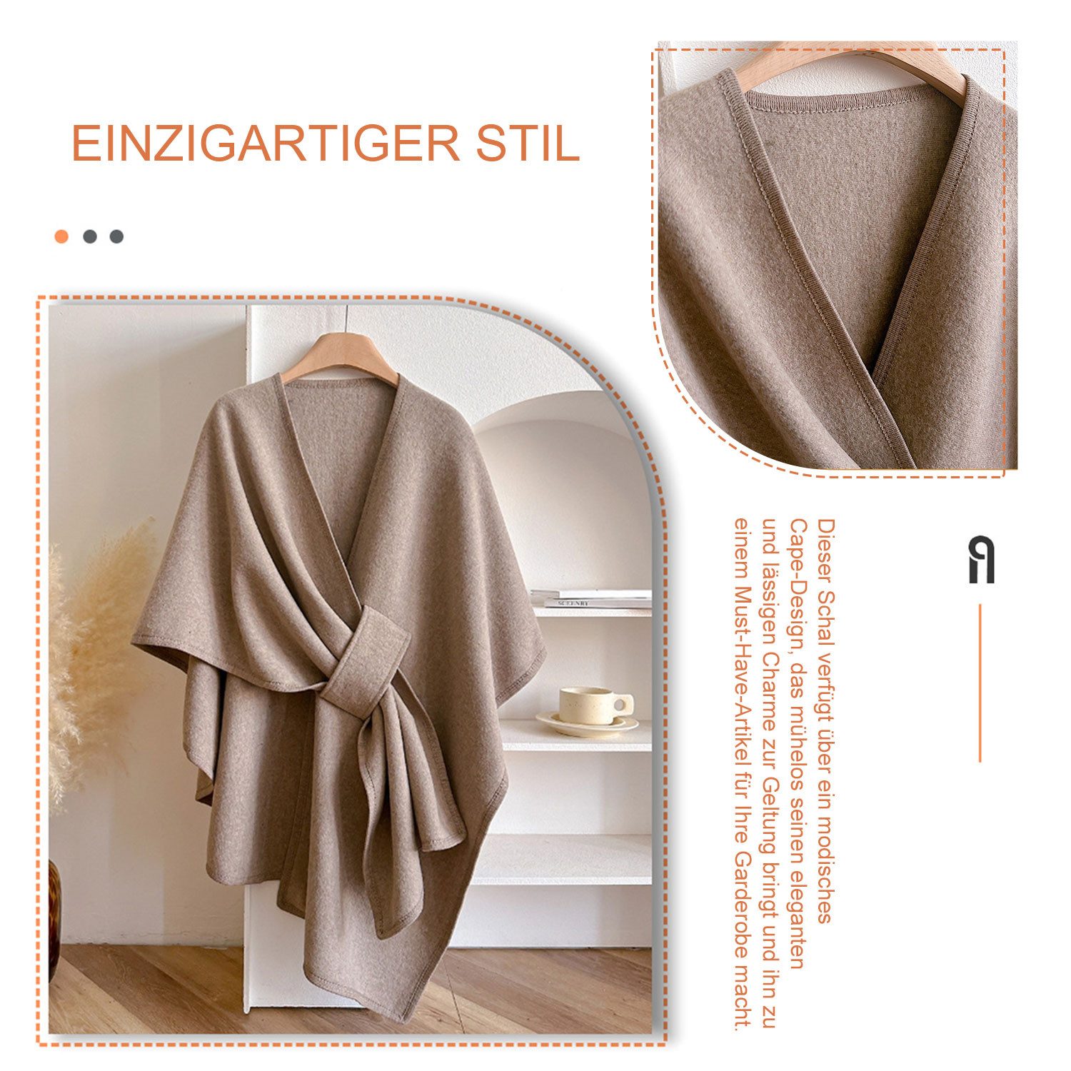 Refttenw Poncho Damen Schal,Poncho,Warme Winter Strickjacke,Cardigan