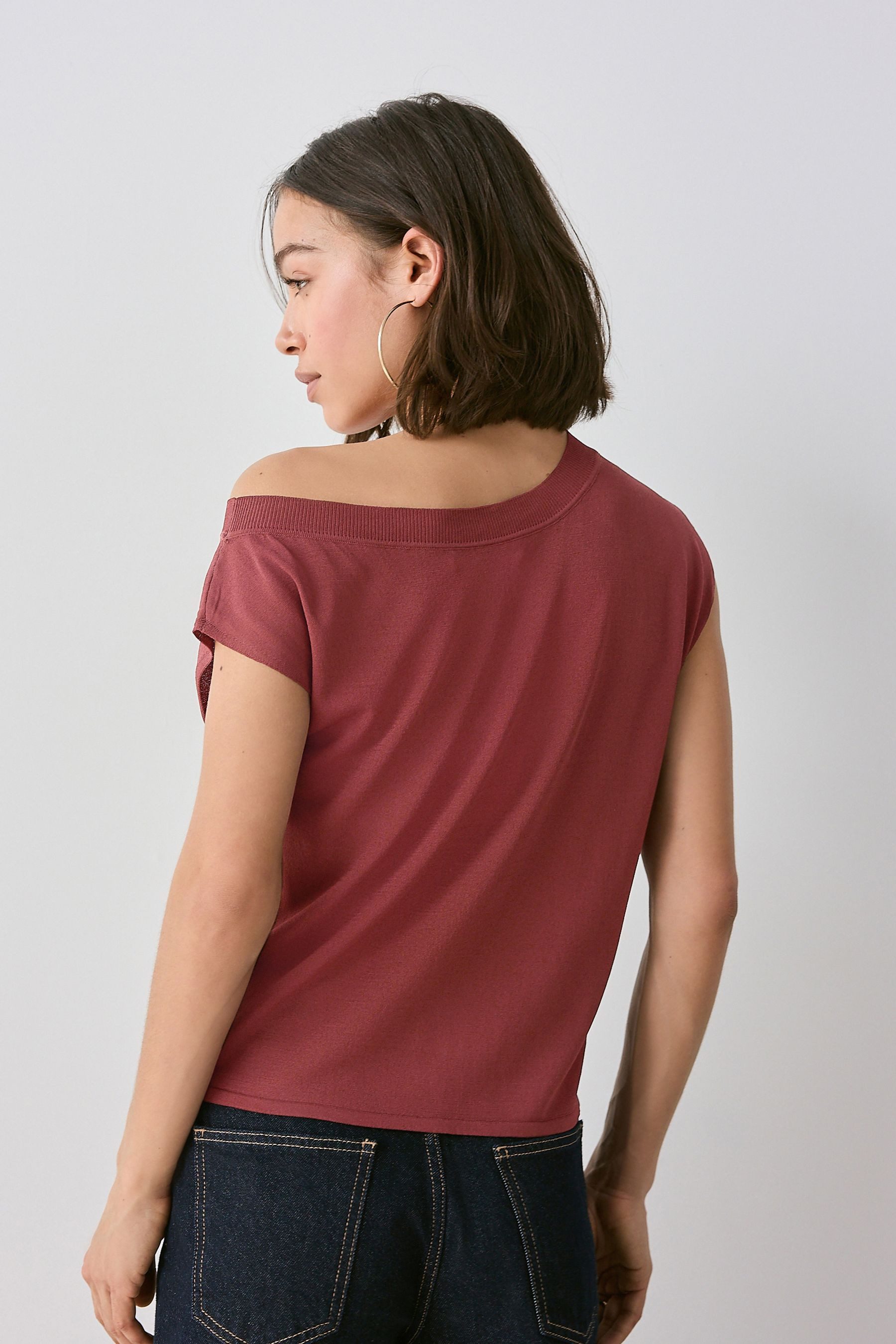 Next Strickpullover Asymmetrisches schulterfreies Strick-Top (1-tlg) günstig online kaufen