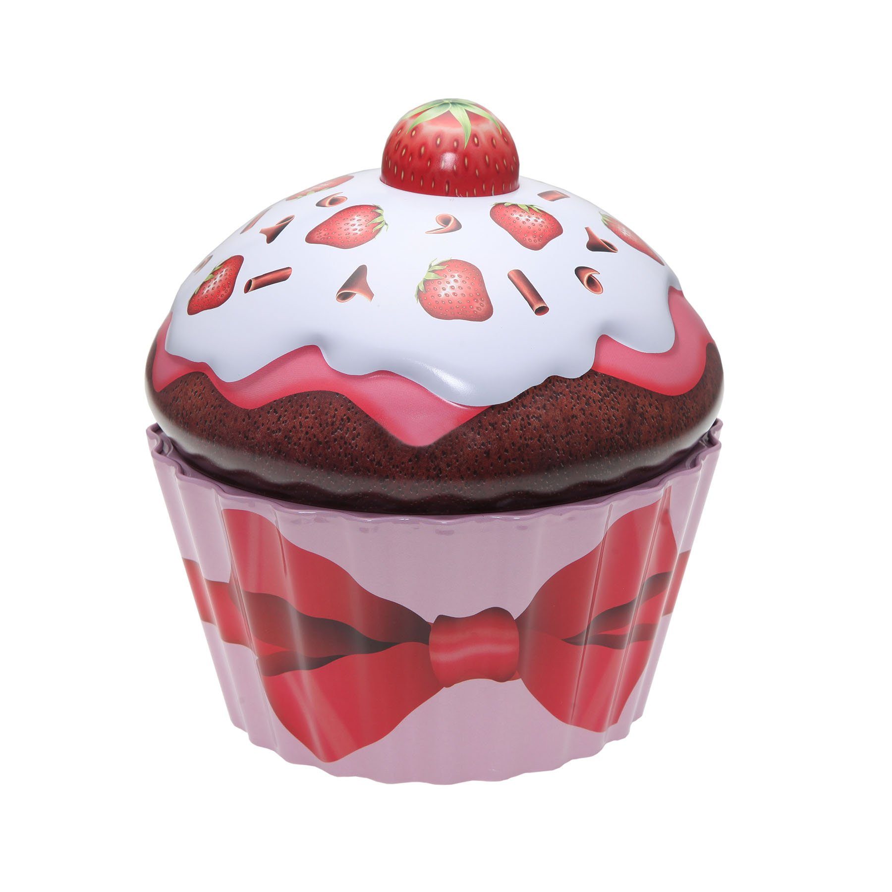 Blech, Blechdose POWERHAUS24 mit Erdbeeren cm, 16 XL-Cup x (Spar-Set) Cake 17 Keksdose