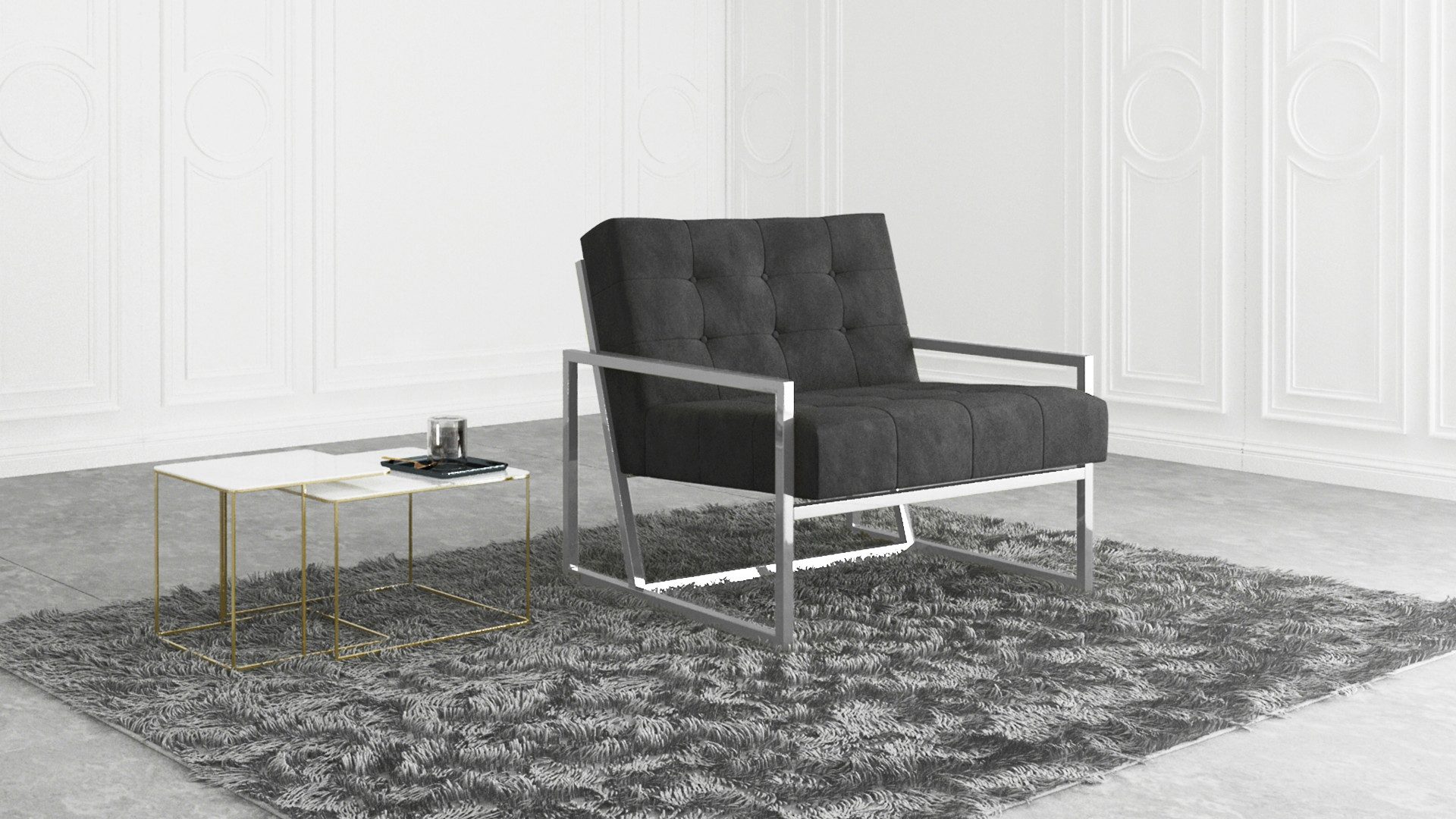 S-Style Möbel Loungesessel Tampa mit Metall Füßen aus Samtstoff, Hochelasti günstig online kaufen