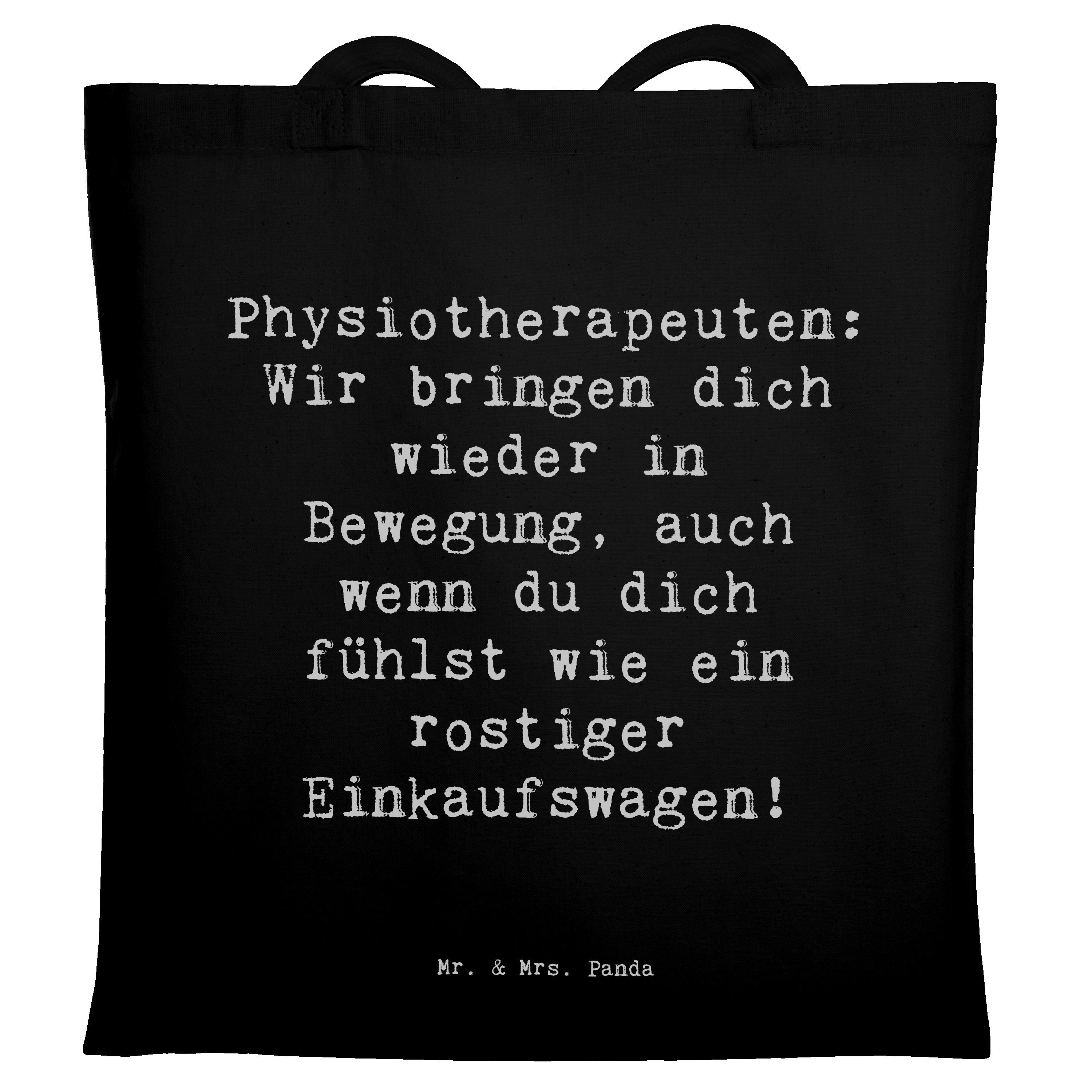 Tragetasche Spruch Physiotherapeut Bewegung - Schwarz - Geschenk, Physiotherapie