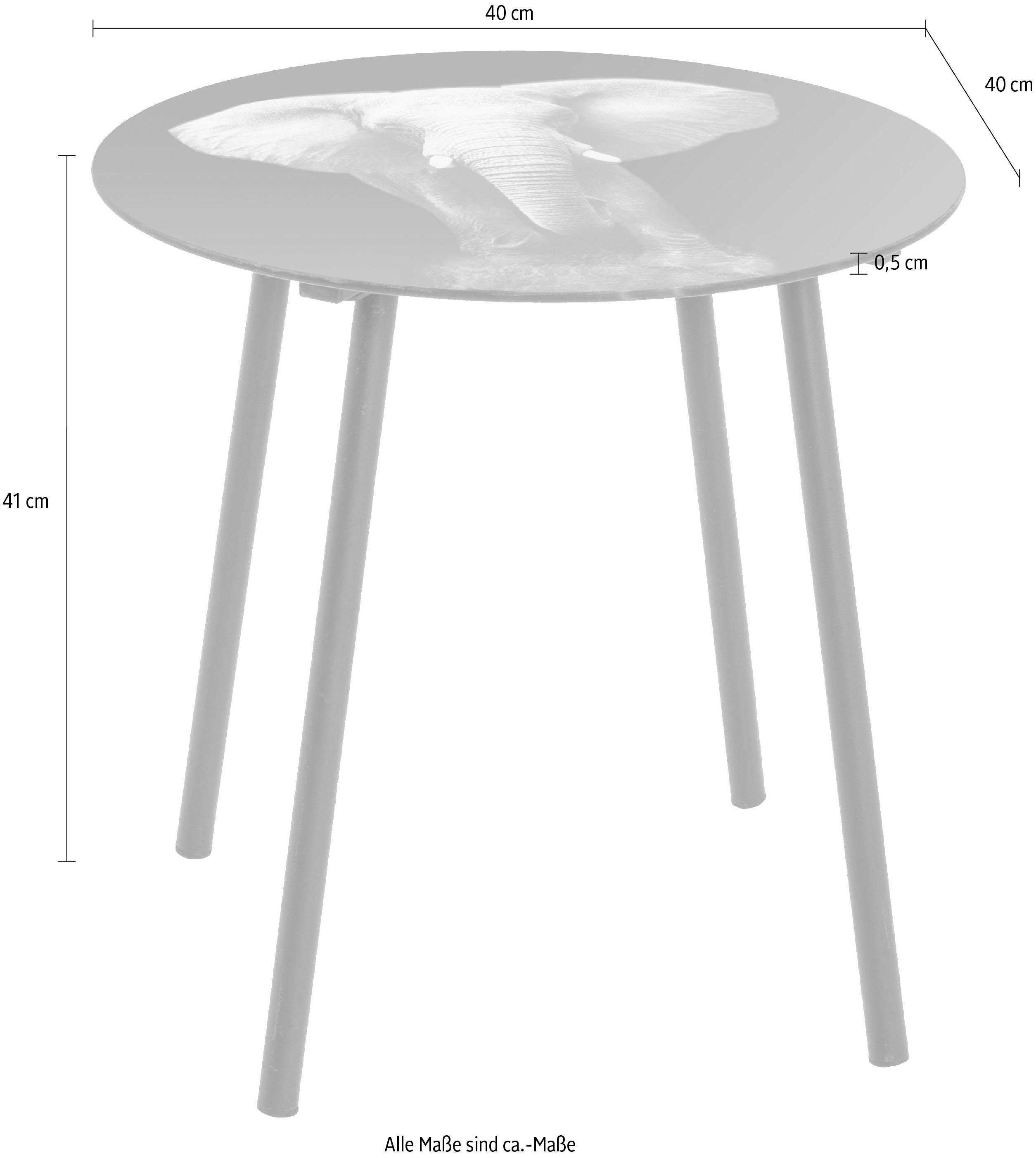 HAKU Beistelltisch Sofatisch, Wohnzimmertisch (1-St), rund - aus Metall Schwarz - Ø/H 40/41 cm