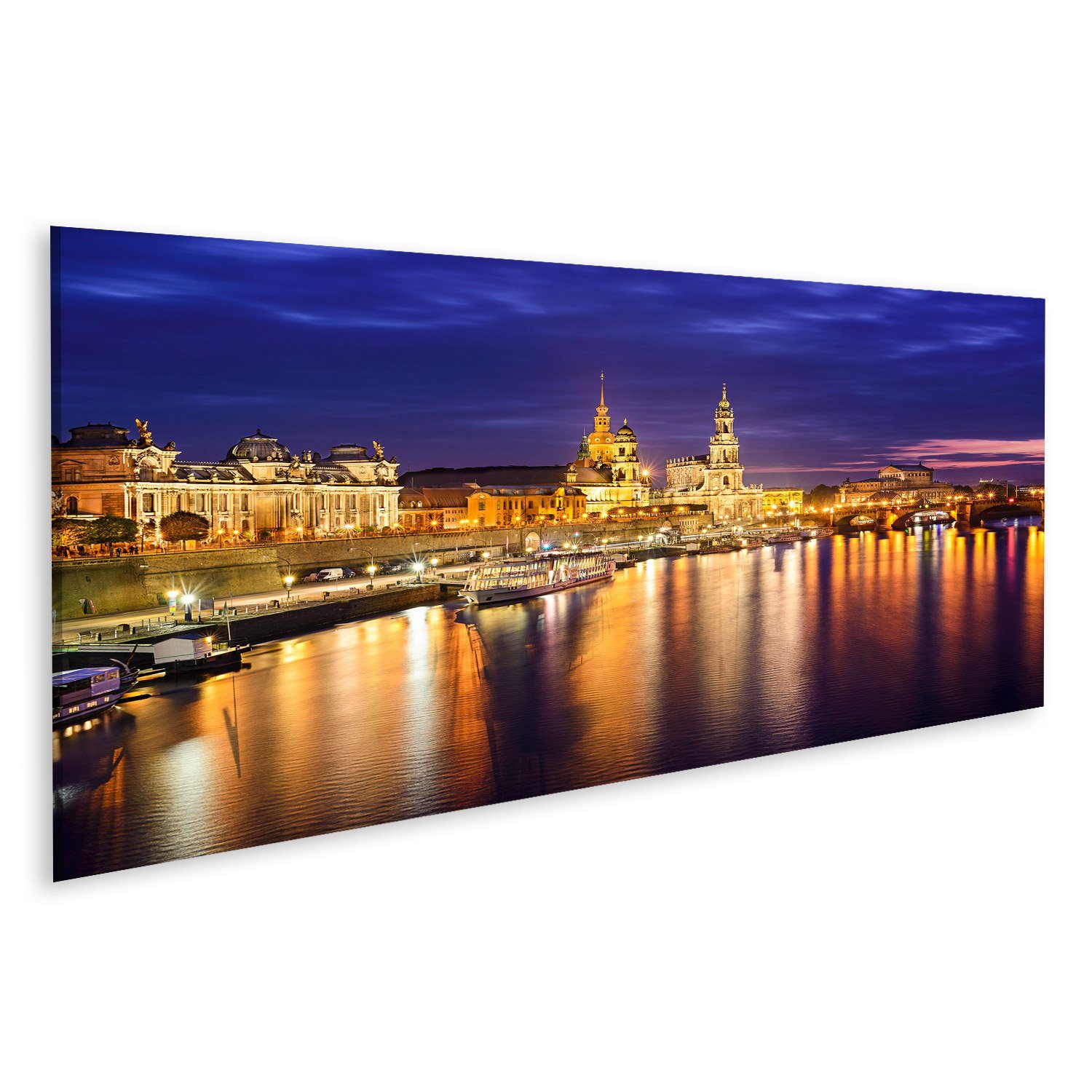 Leinwandbild Bild auf Leinwand Dresden Deutschland Skyline Der Innenstadt An Der El