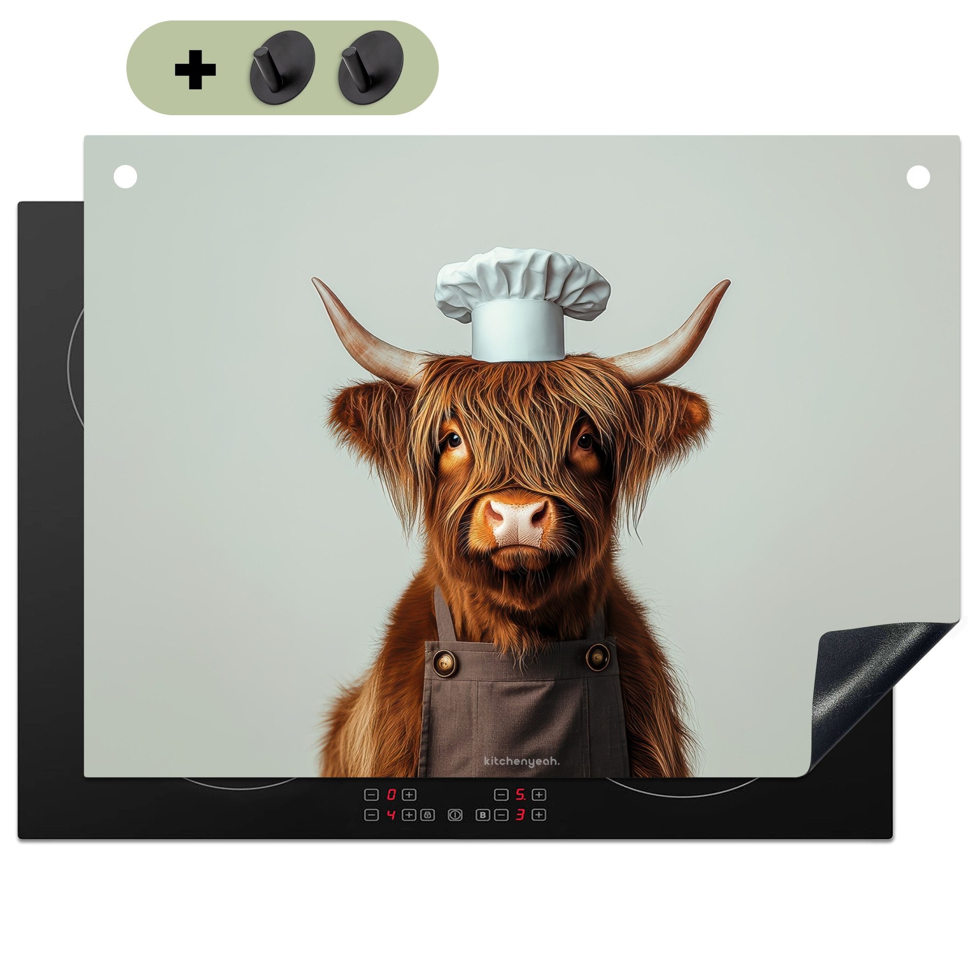 KitchenYeah Küchenrückwand Schottischer Highlander - Braun - Kochbekleidung günstig online kaufen