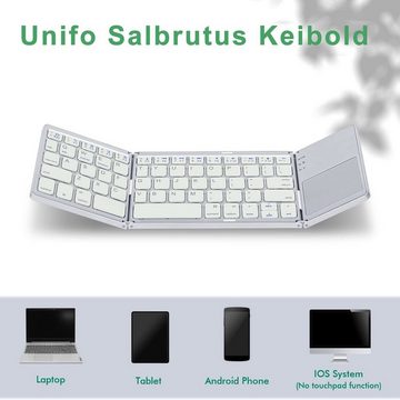 Diida Bluetooth-Tastatur, Wireless-Tastatur, Faltbare, mit Touchpad Slimline-Tastatur