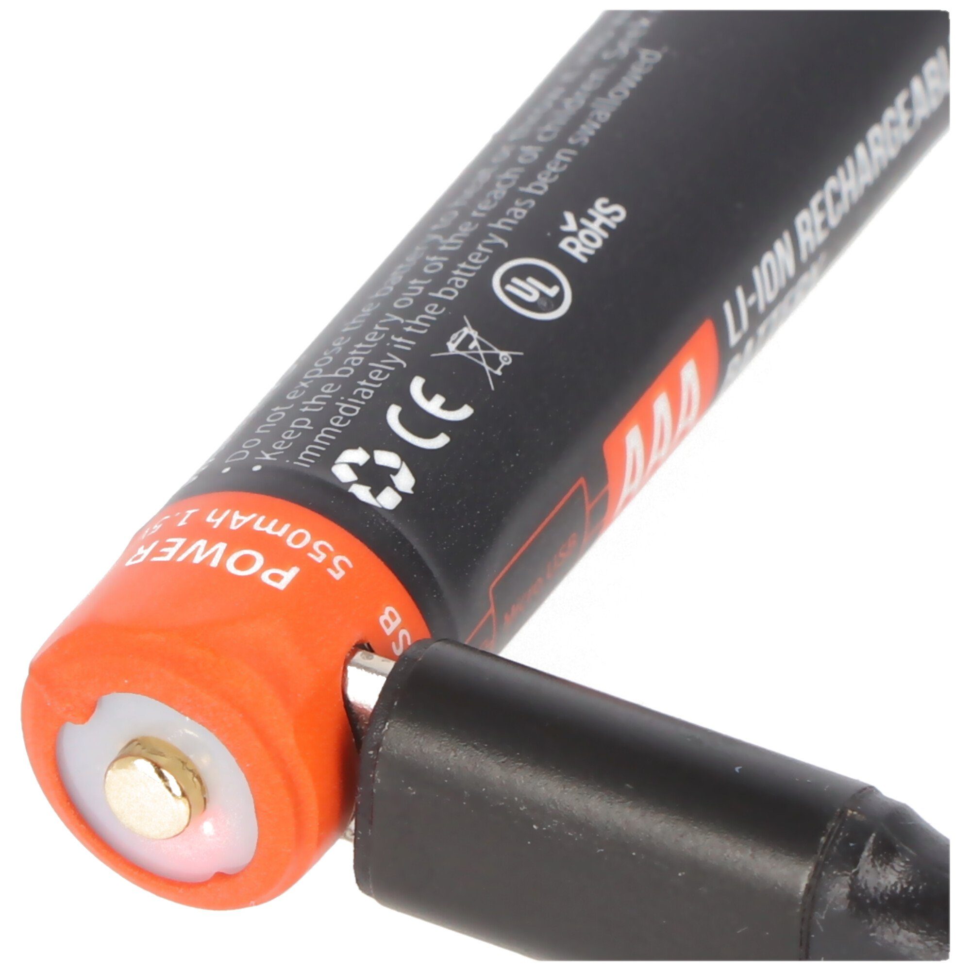 550mAh, AAA, 0,8Wh, 550 mAh AccuCell USB-Ladeanschluss Rundzelle V) Akku (1,5 1,5V, mit Li-ion,