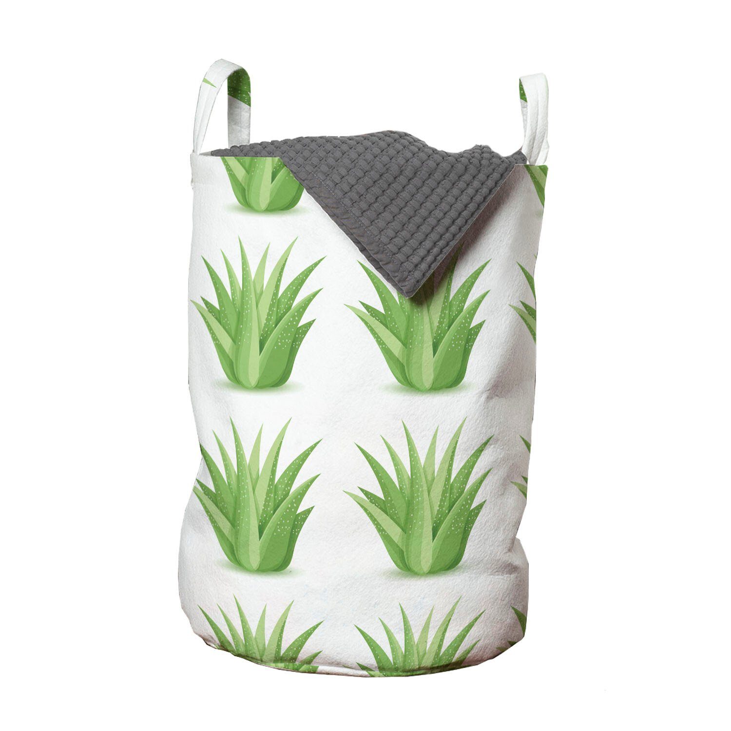Abakuhaus Wäschesäckchen Wäschekorb mit Griffen Kordelzugverschluss für Waschsalons, Agave Wüste Cacti Blossom Motive
