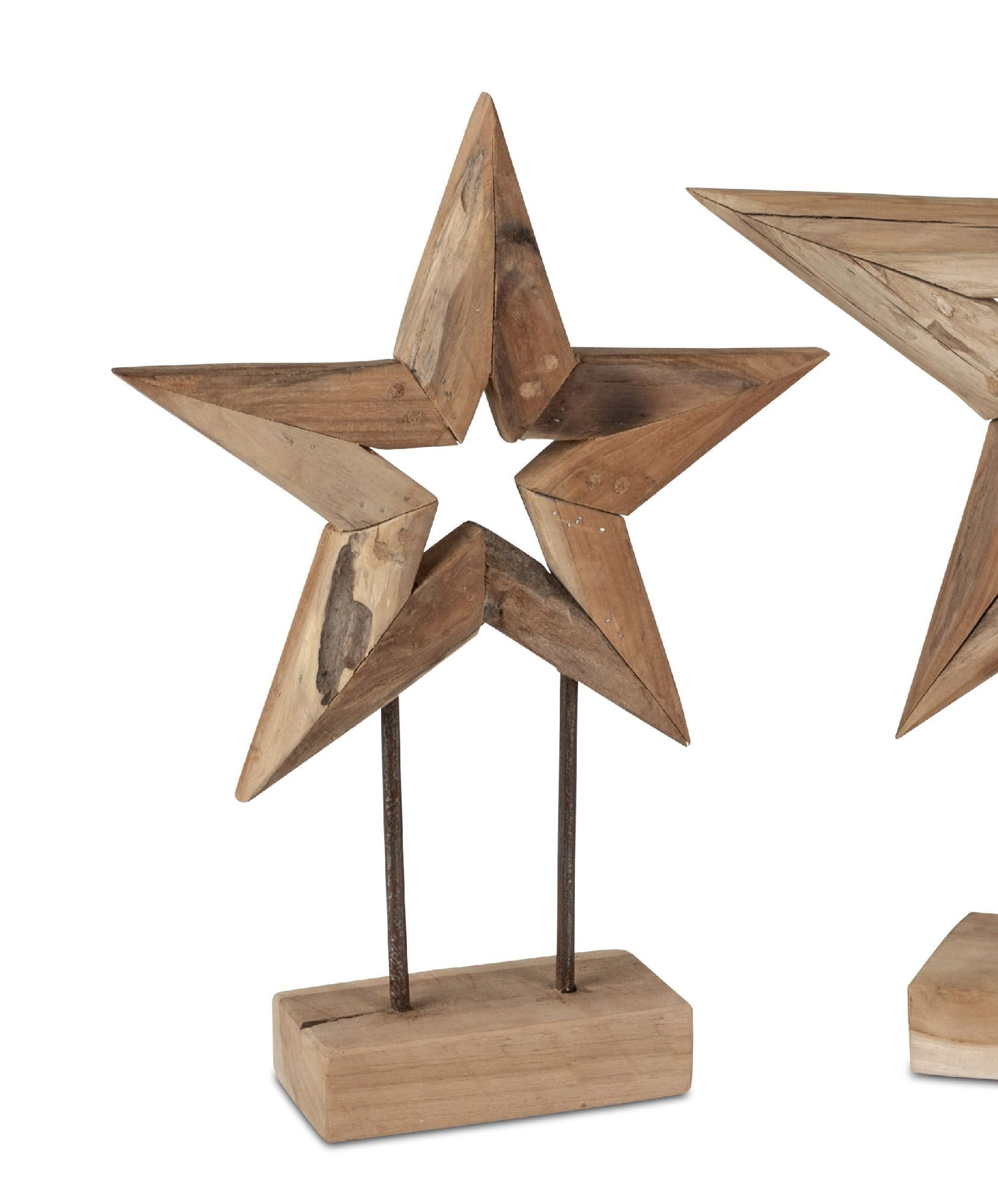 formano Skulptur Teak, Höhe: 41cm, Farbe: Natur, Motiv: Stern