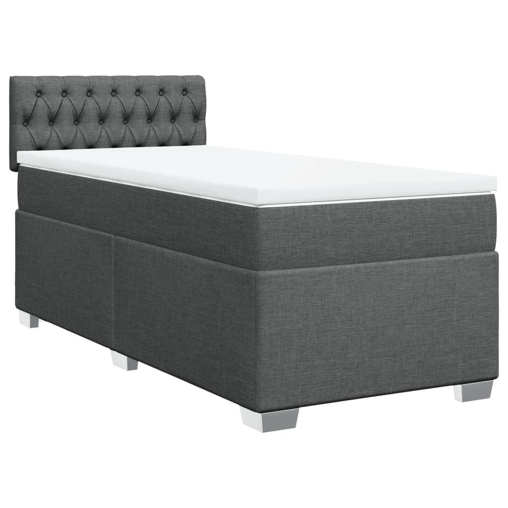 vidaXL Bett Boxspringbett mit Matratze Dunkelgrau günstig online kaufen