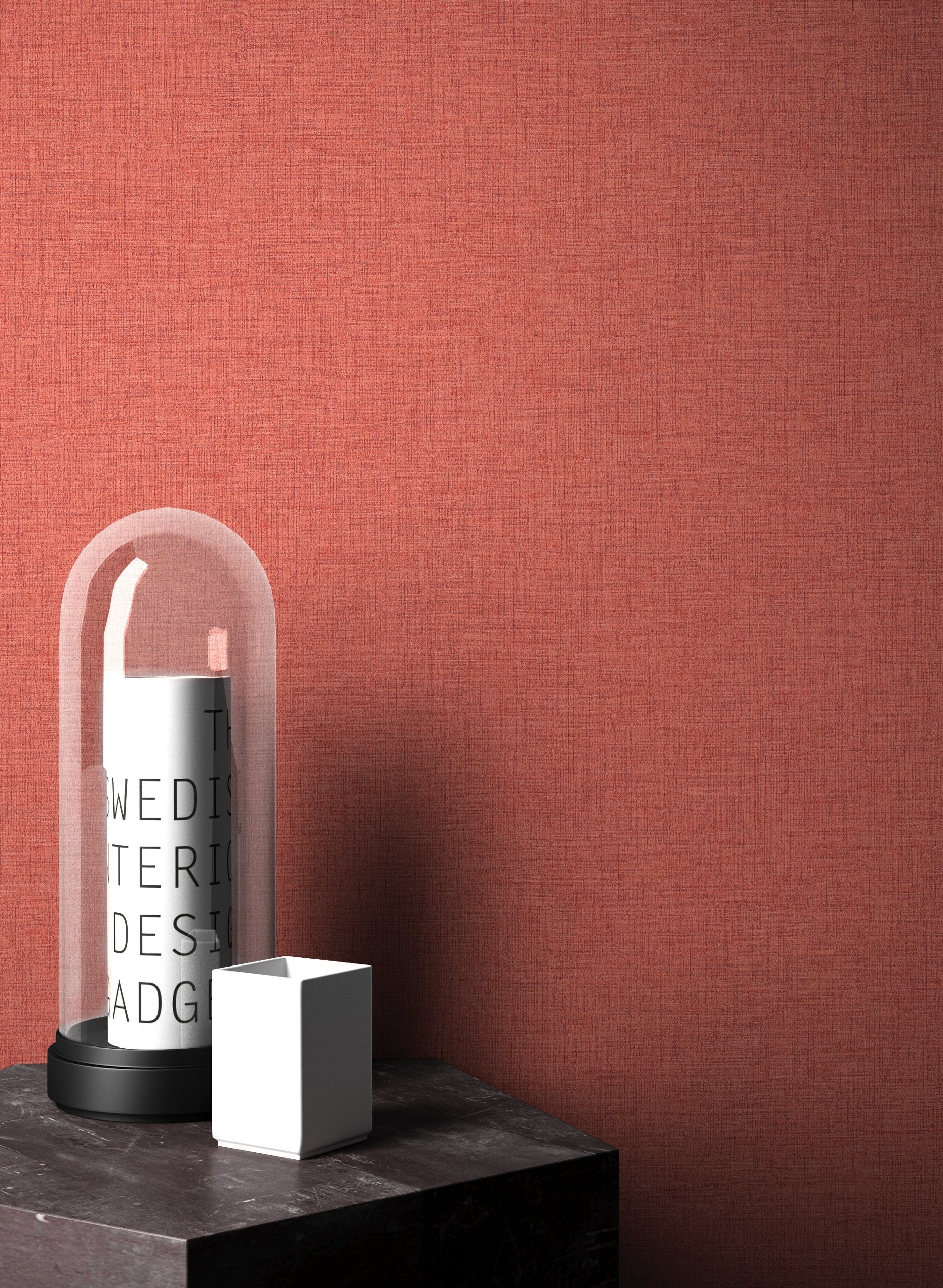 Newroom Vliestapete, Rot Tapete Struktur Modern günstig online kaufen