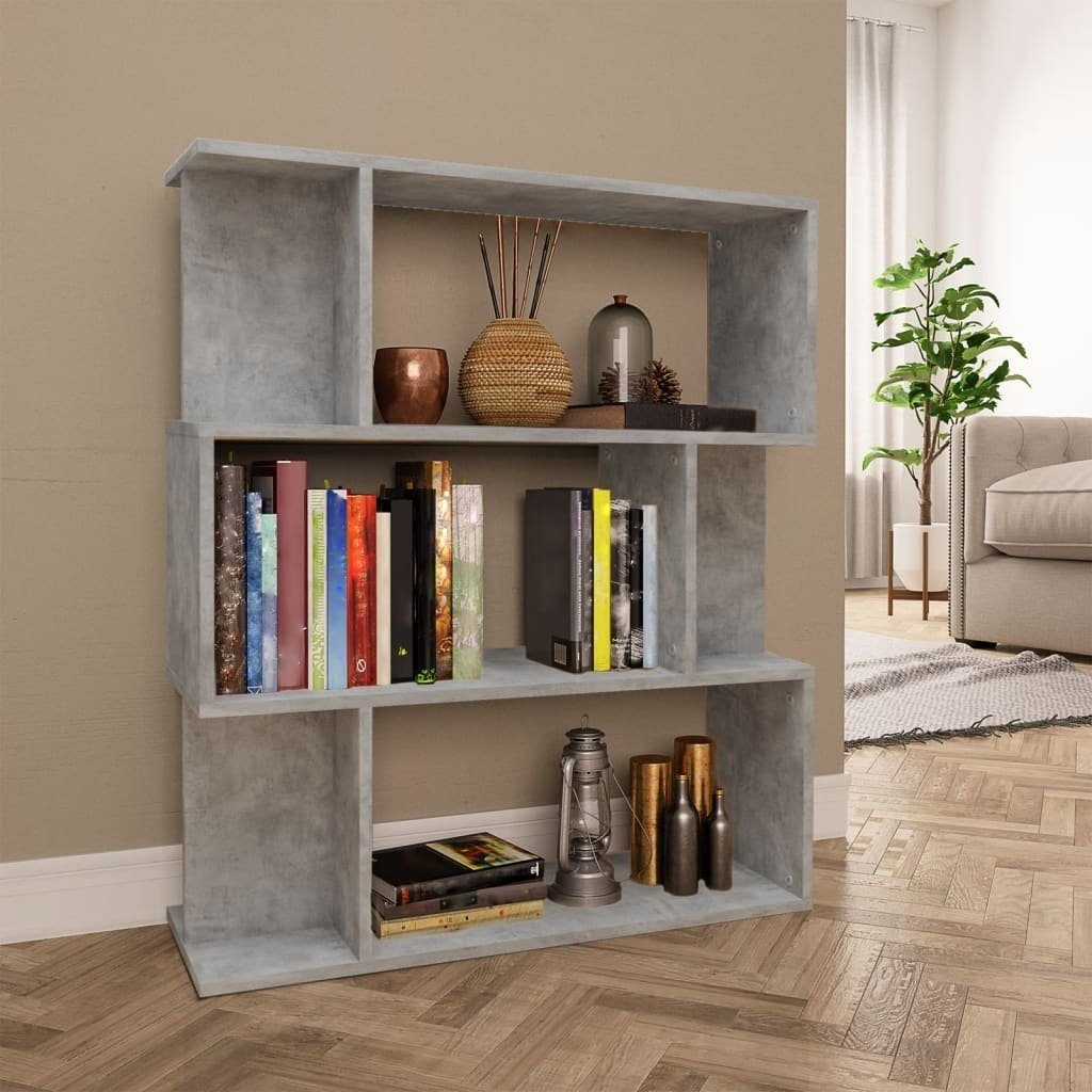 vidaXL Bücherregal Bücherregal/Raumteiler Betongrau 80x24x96 cm Holzwerkstoff, 1-tlg.