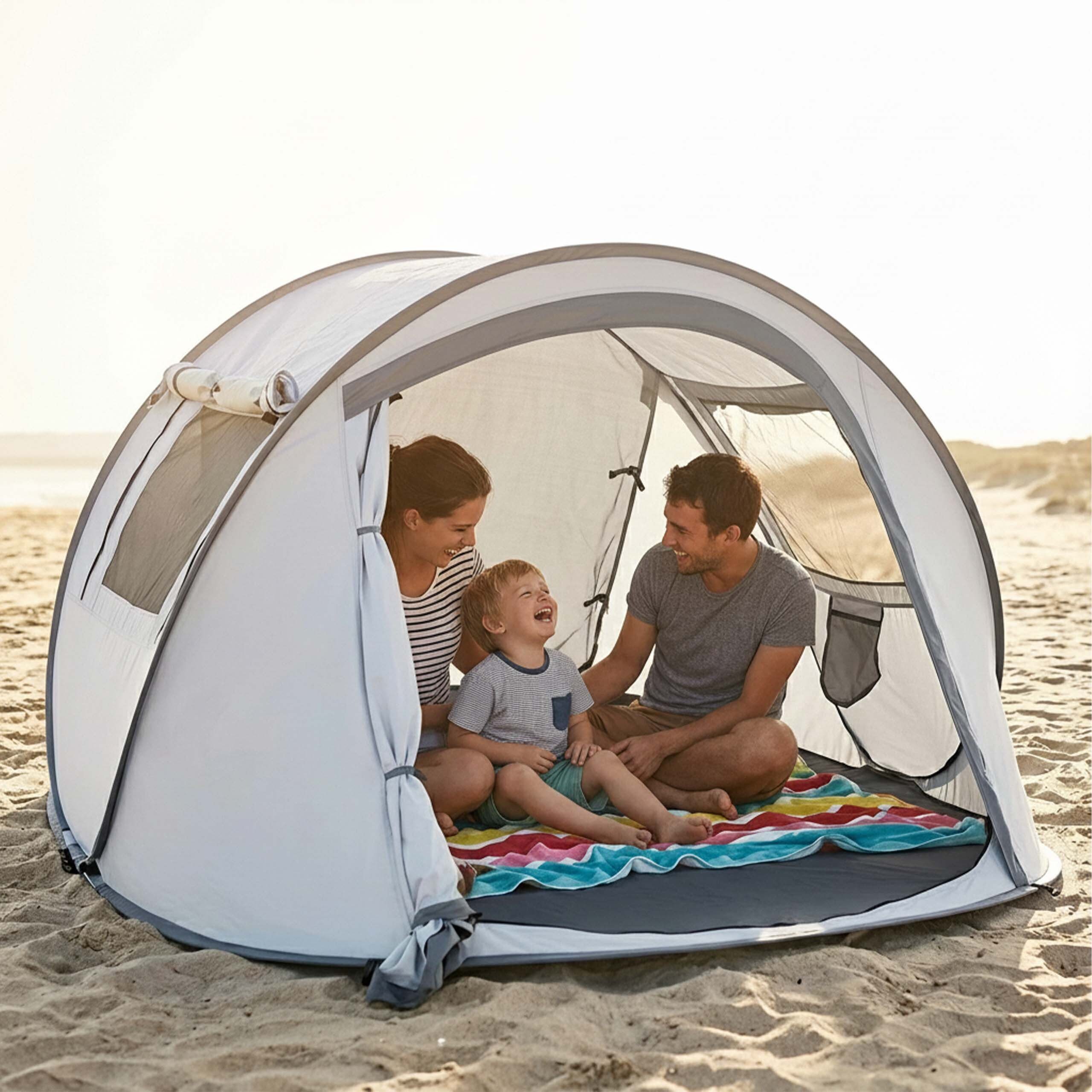 relaxdays Wurfzelt Pop Up Zelt 2–3 Personen Tunnel