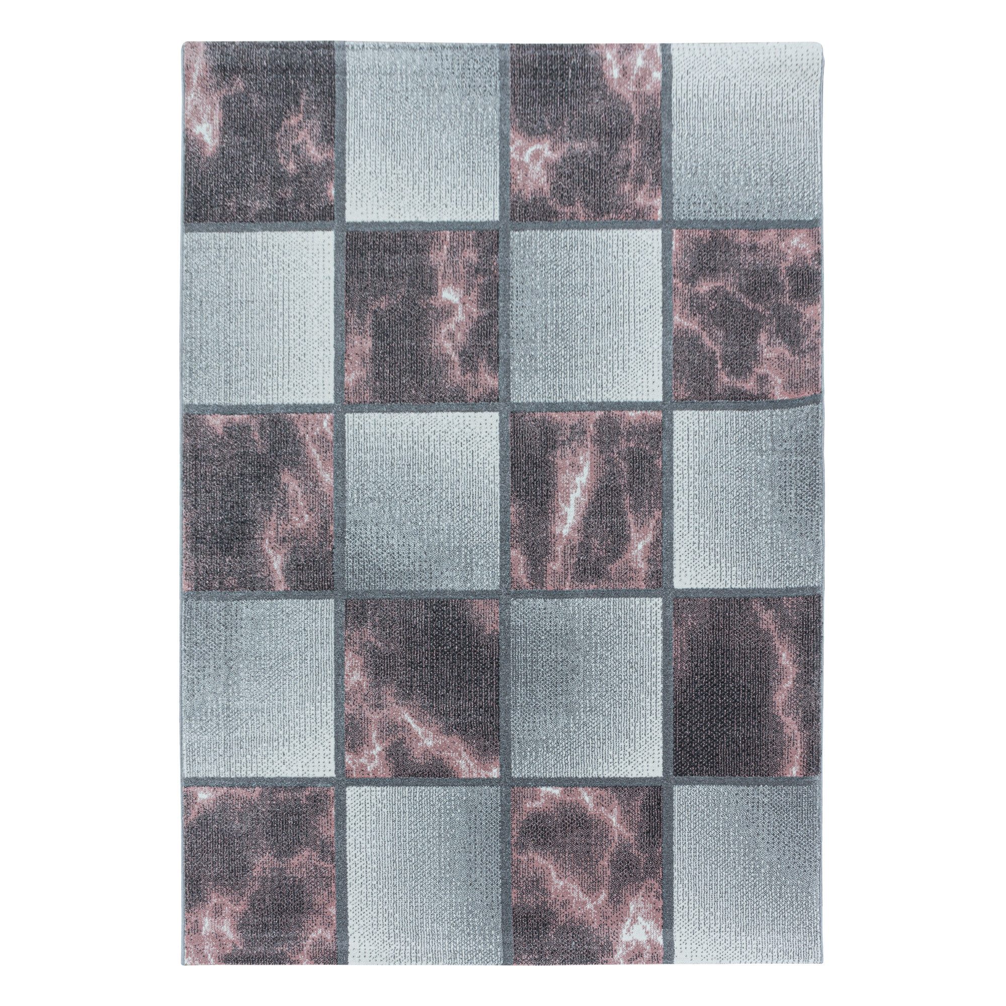 Teppium Teppich Kariert Design, Rechteckig, Höhe: 8 mm, Modern Kurzflor Teppich Wohnzimmer Kariert Design verschidene größen