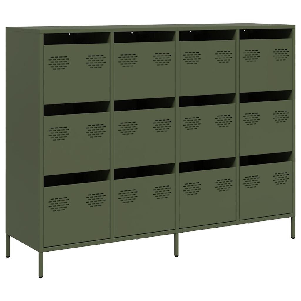 Sideboard Sideboard Olivgrün 135x39x103,5 cm Kaltgewalzter Stahl
