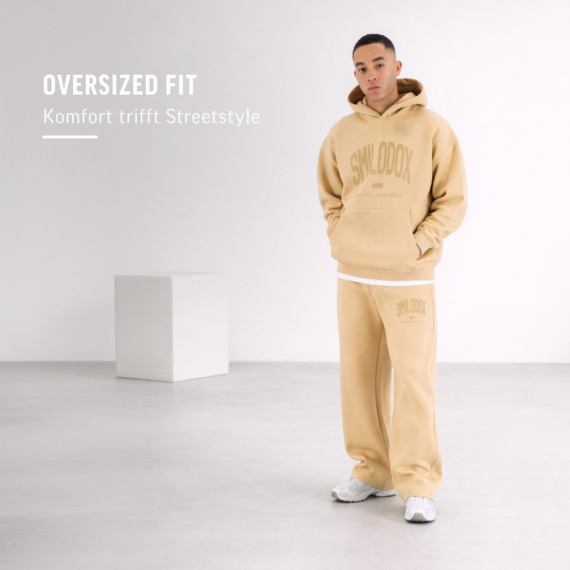 Smilodox Jogginghose Oswin, Trainingshose Herren, Baggy Fit mit elastischem Bund, Gym weites Bein, weiches Sweat, sportlicher Look, Logo-Detail