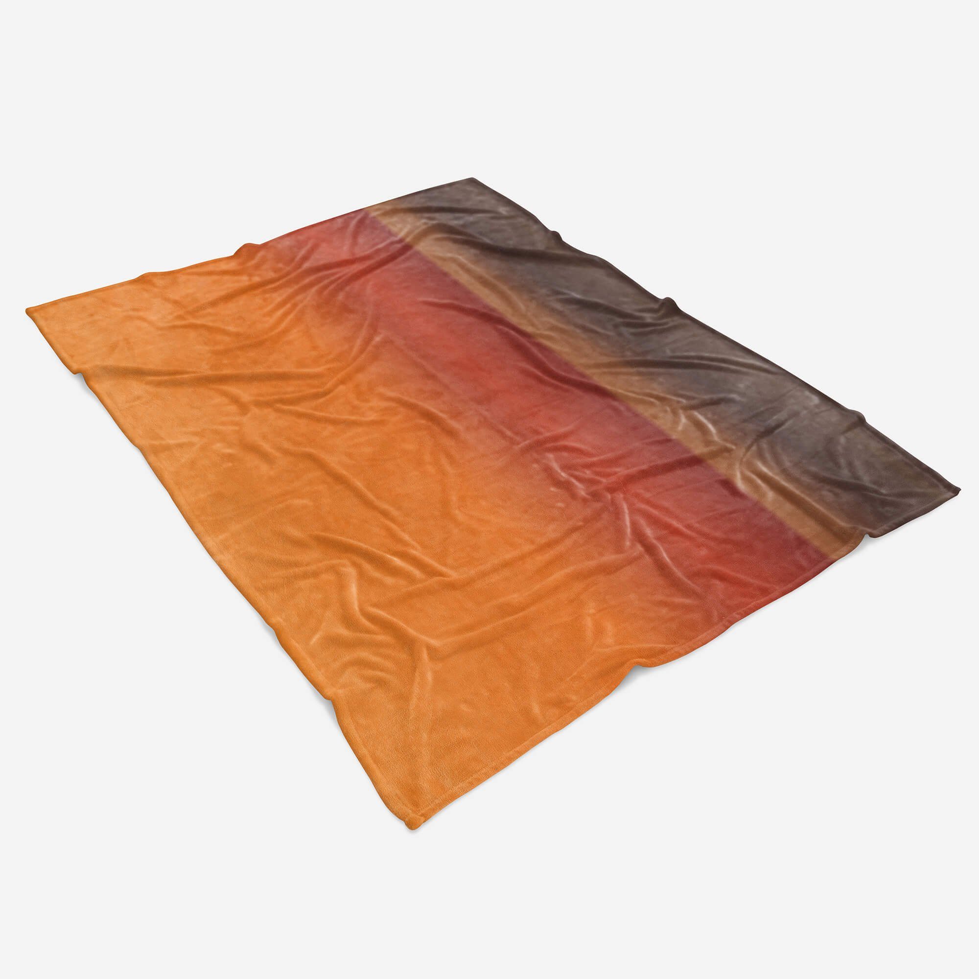 Handtücher mit Handtuch Fotomotiv Kuscheldecke Horizont Himmel, Strandhandtuch Abstrakt Baumwolle-Polyester-Mix Handtuch Sinus (1-St), Saunatuch Rot Art