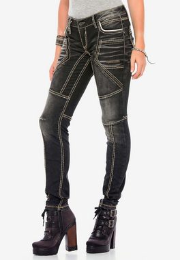 Cipo & Baxx Slim-fit-Jeans mit extravagantem Nahtdesign in Straight Fit