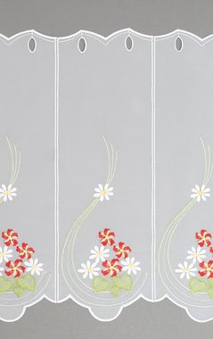 Scheibengardine Frühlingsblüten, Plauener Spitze®, (1 St), transparent, HxB 50x49.5cm