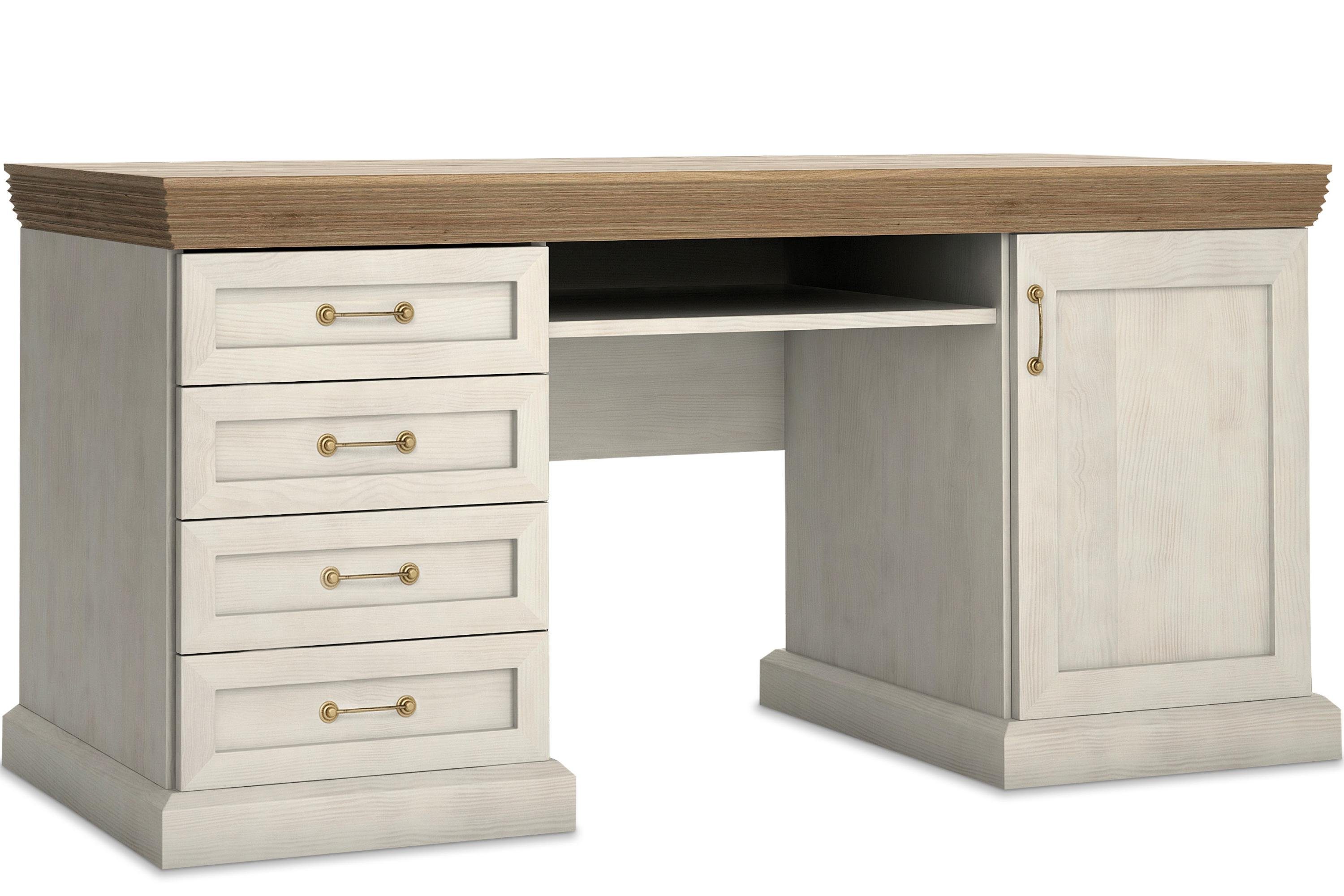 KONSIMO® Schreibtisch ARVEN Schreibtisch, mit Schubladen, mit Tür
