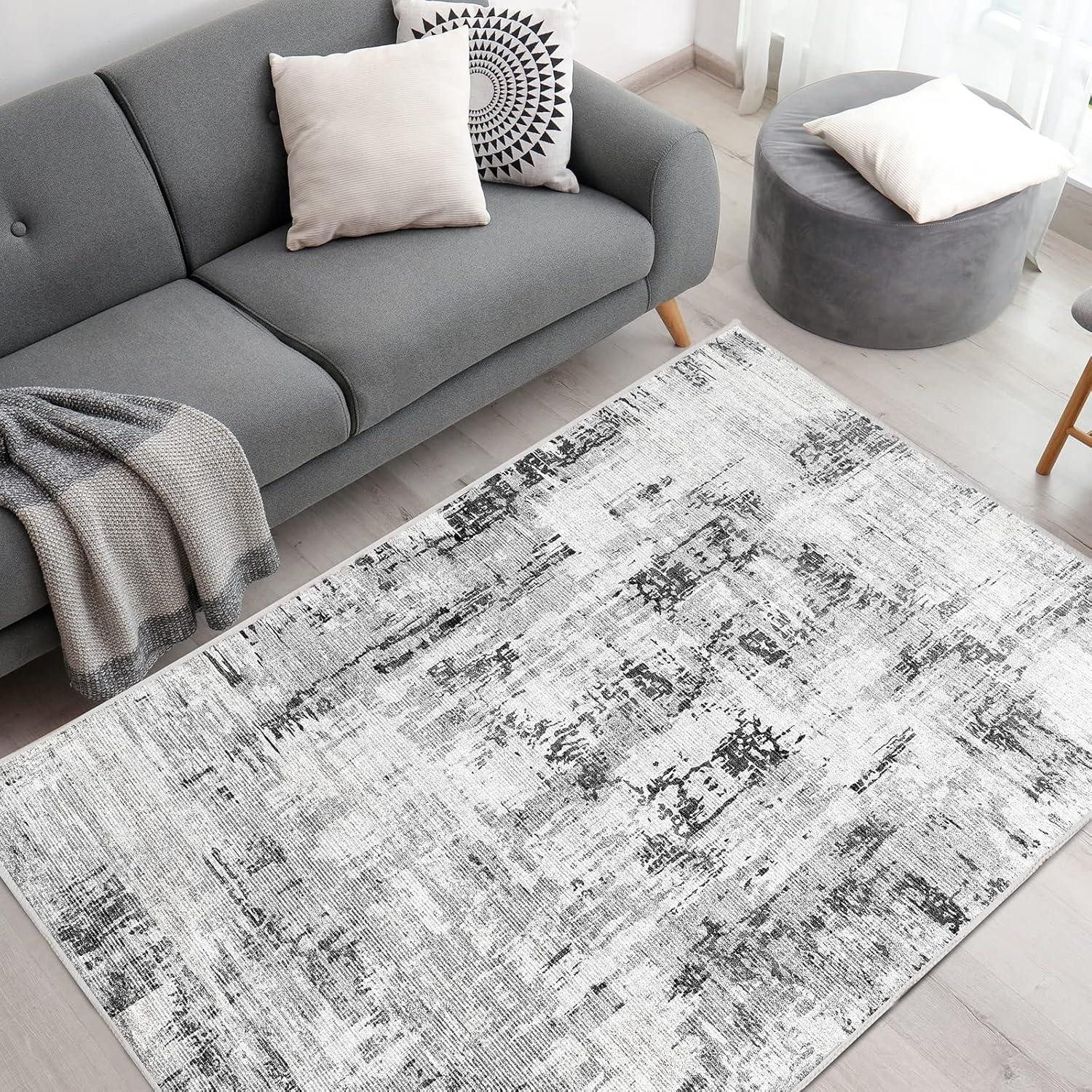 Teppich Kurzflor Teppich Moderner Flauschig Waschbar Boho Groß 160x230 cm