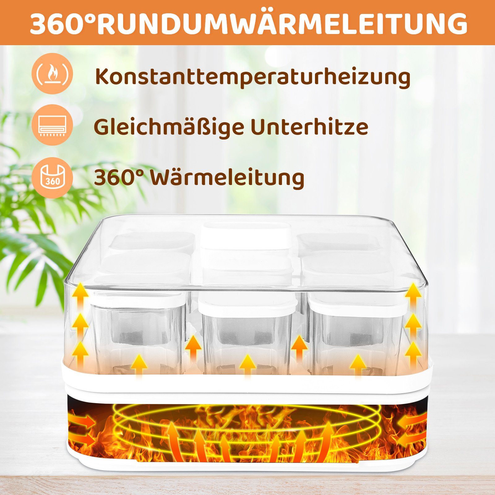 TLGREEN Joghurtbereiter, Joghurtmaschine mit Temperatur- und Timer, Digitale Joghurtmaschine, Yogurt Maker, mit 9 Gläsern, BPA-frei, 40 W