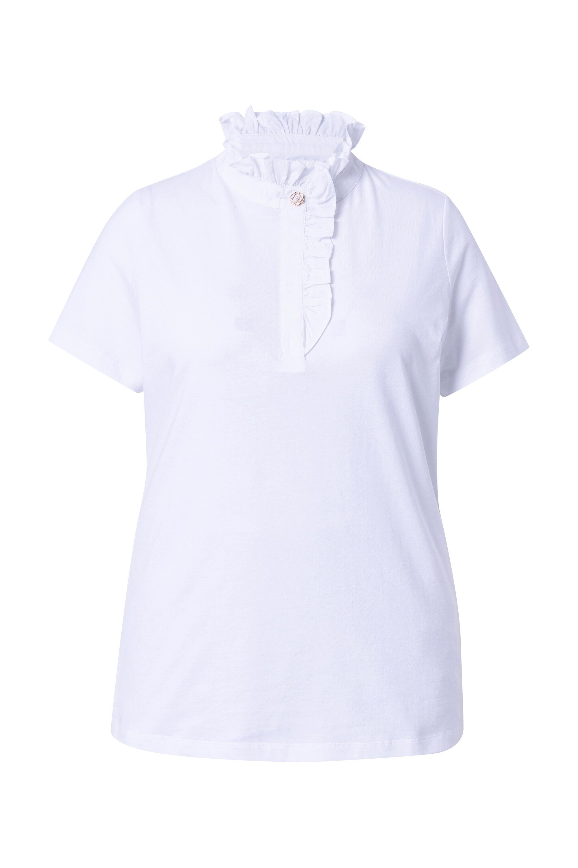 Ulla Popken T-Shirt T-Shirt Rüschen Classic Halbarm günstig online kaufen