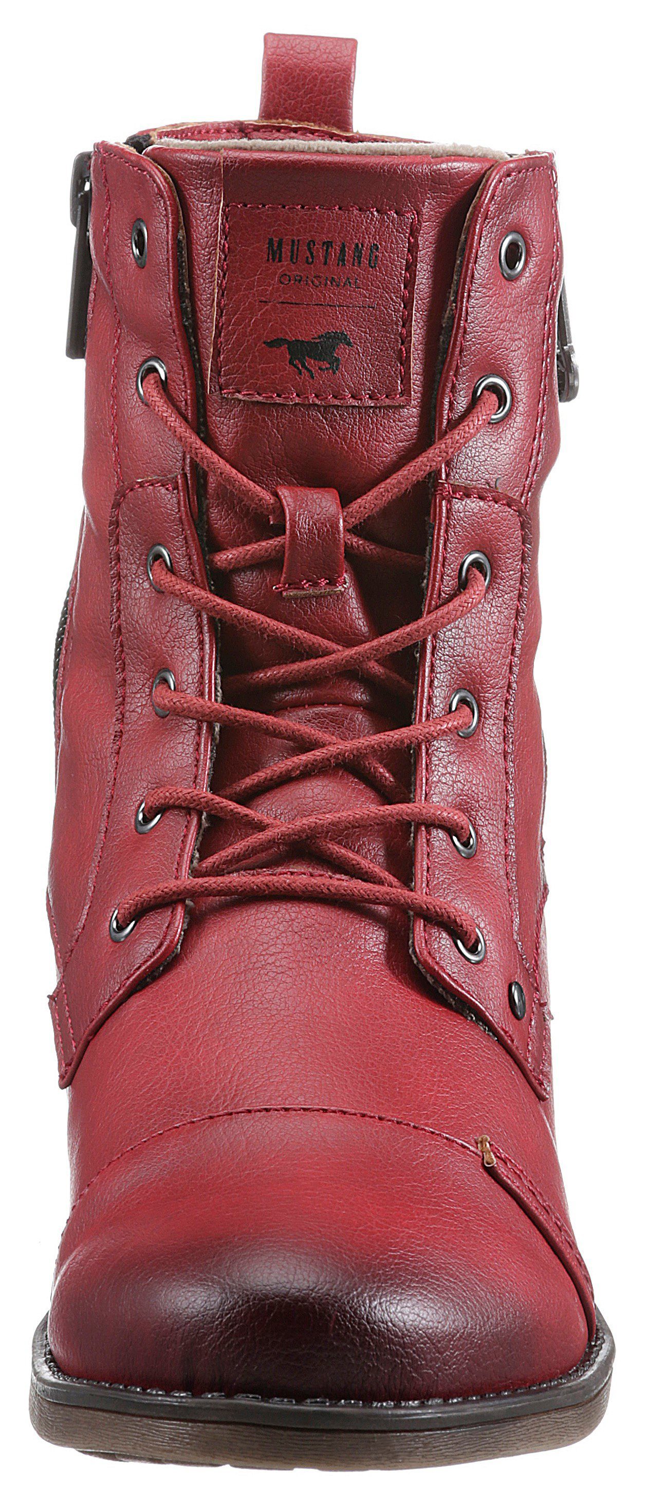 in Look Shoes klassischem Schnürstiefelette Mustang rot