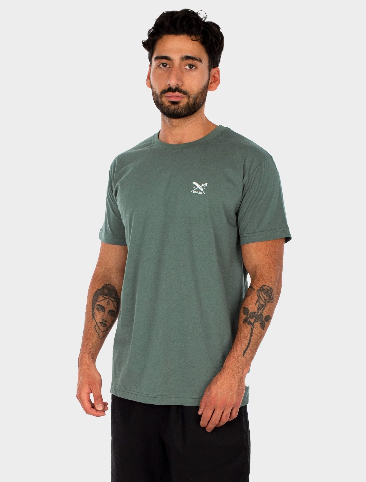 iriedaily Kurzarmshirt Chestflag Tee - T-Shirt Herren - Regular Fit - Basic Shirt - grün