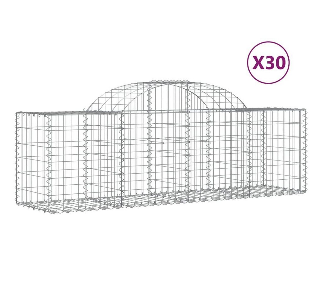 Thumbnail - vidaXL Blumentopf Gabionen mit Hochbogen 30 Stk. 200x50x60/80 cm Verzinktes Eisen (30 St)