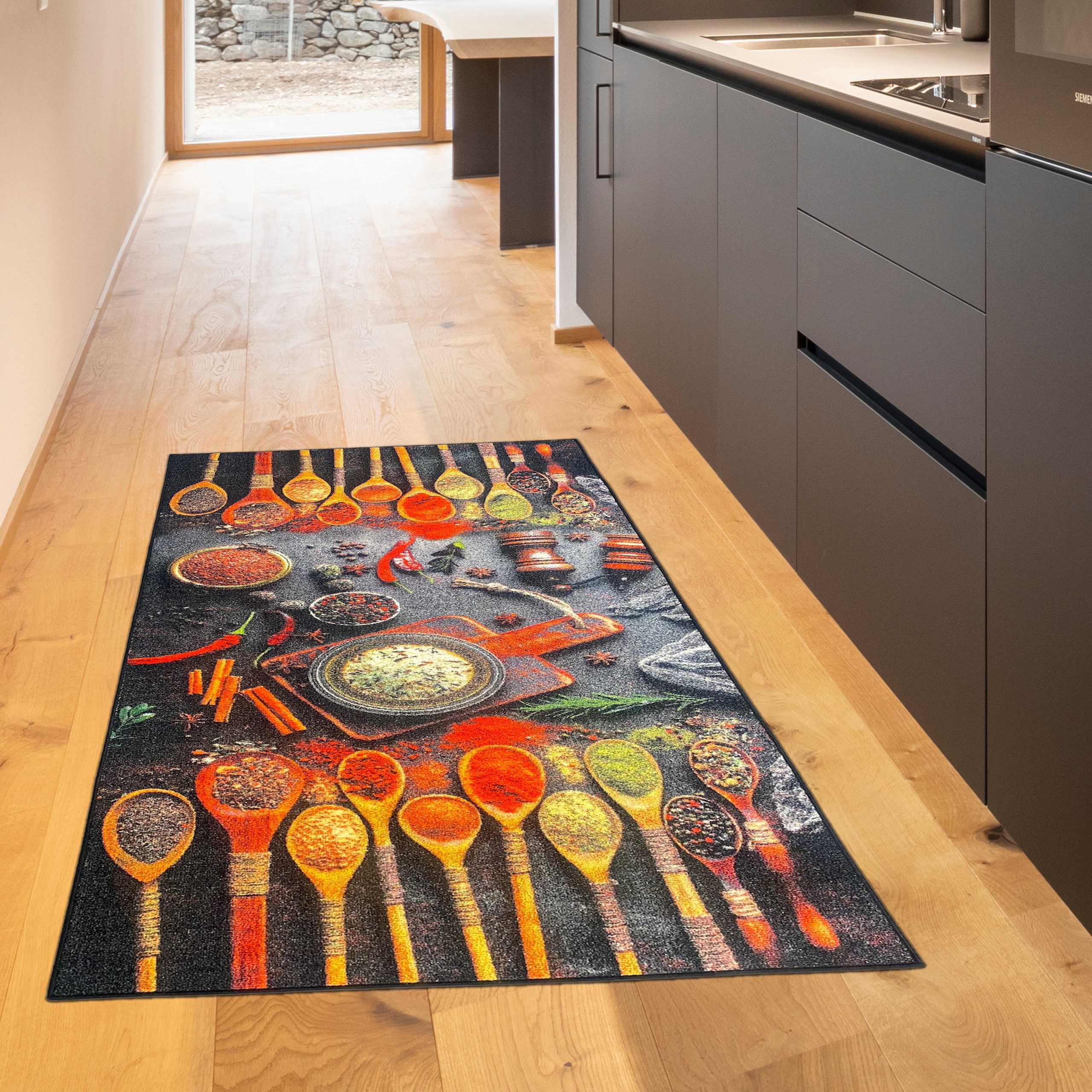 TeppichHome24 Teppich Küchenläufer waschbarer Teppich mit Gewürzen, rechtec günstig online kaufen