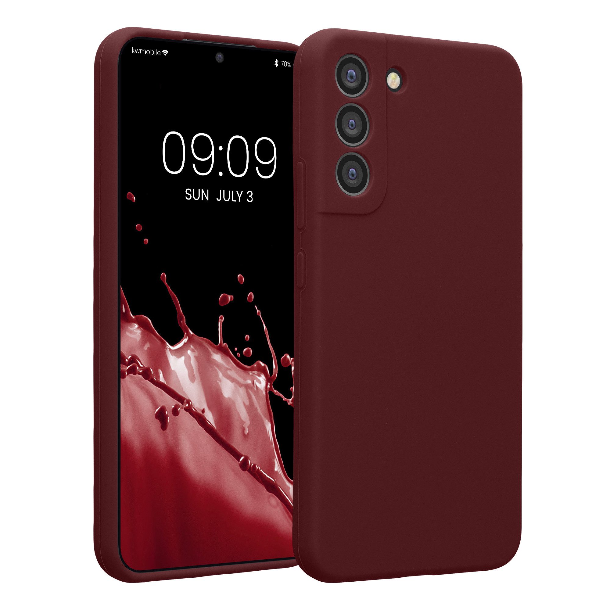 kwmobile Handyhülle Handyhülle für Samsung Galaxy S22 Plus Hülle, Hülle Silikon gummiert - Handyhülle - Handy Case in Bordeaux Violett