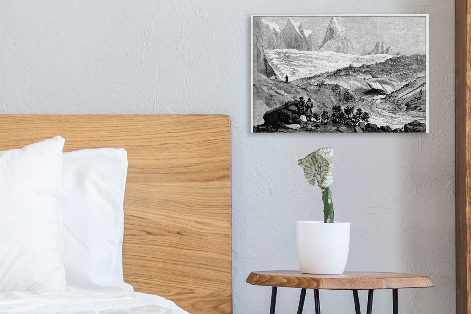 30x20 Illustration Wandbild Wanddeko, des Leinwandbild Aufhängefertig, Eine St), Leinwandbilder, cm OneMillionCanvasses® Himalaya-Gletschers, (1