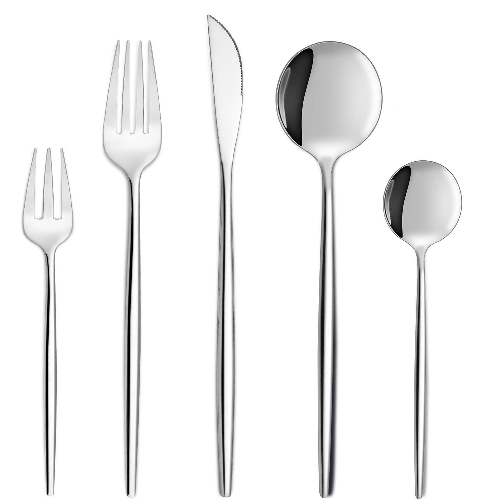 Agger Besteck-Set für 6 Personen, 30 teilig Essbesteck Set inkl. Messer, Gabel, Löffel (30-tlg), Edelstahl, Edelstahl, Besteck Edelstahl, Spülmaschinenfest