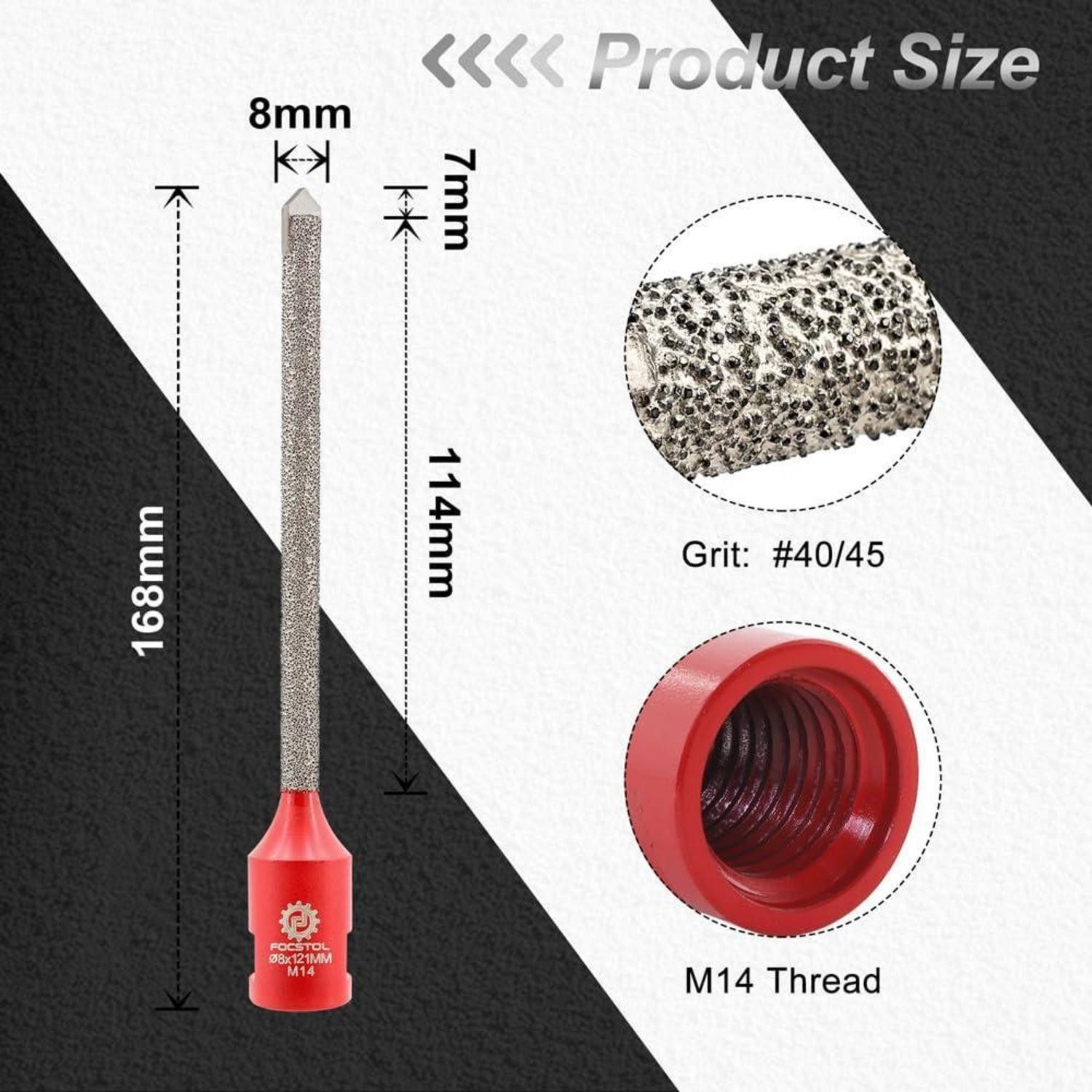LuxusKollektion Fräsbohrer Mörtelfräser Diamant Hartmetall Mörtel Fuge Ziegel 2 8mm x 121mm