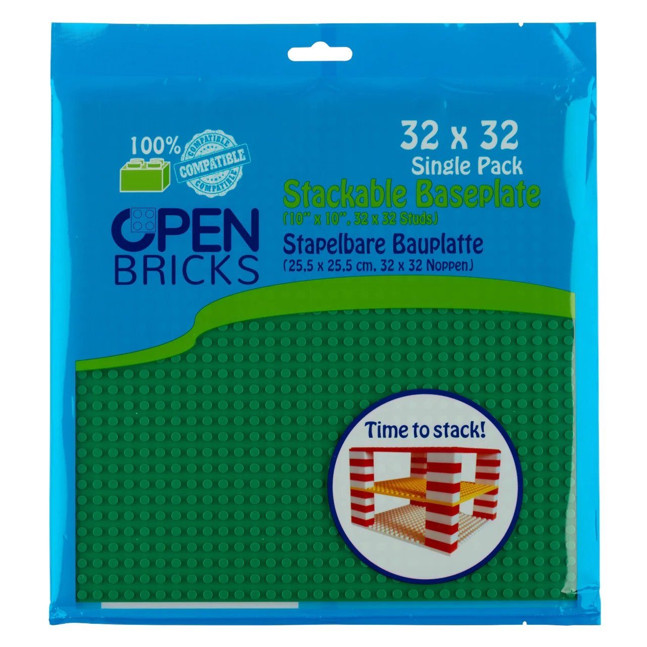 Open Bricks OpenBricks Baseplate 32x32 green Konstruktionsspielsteine