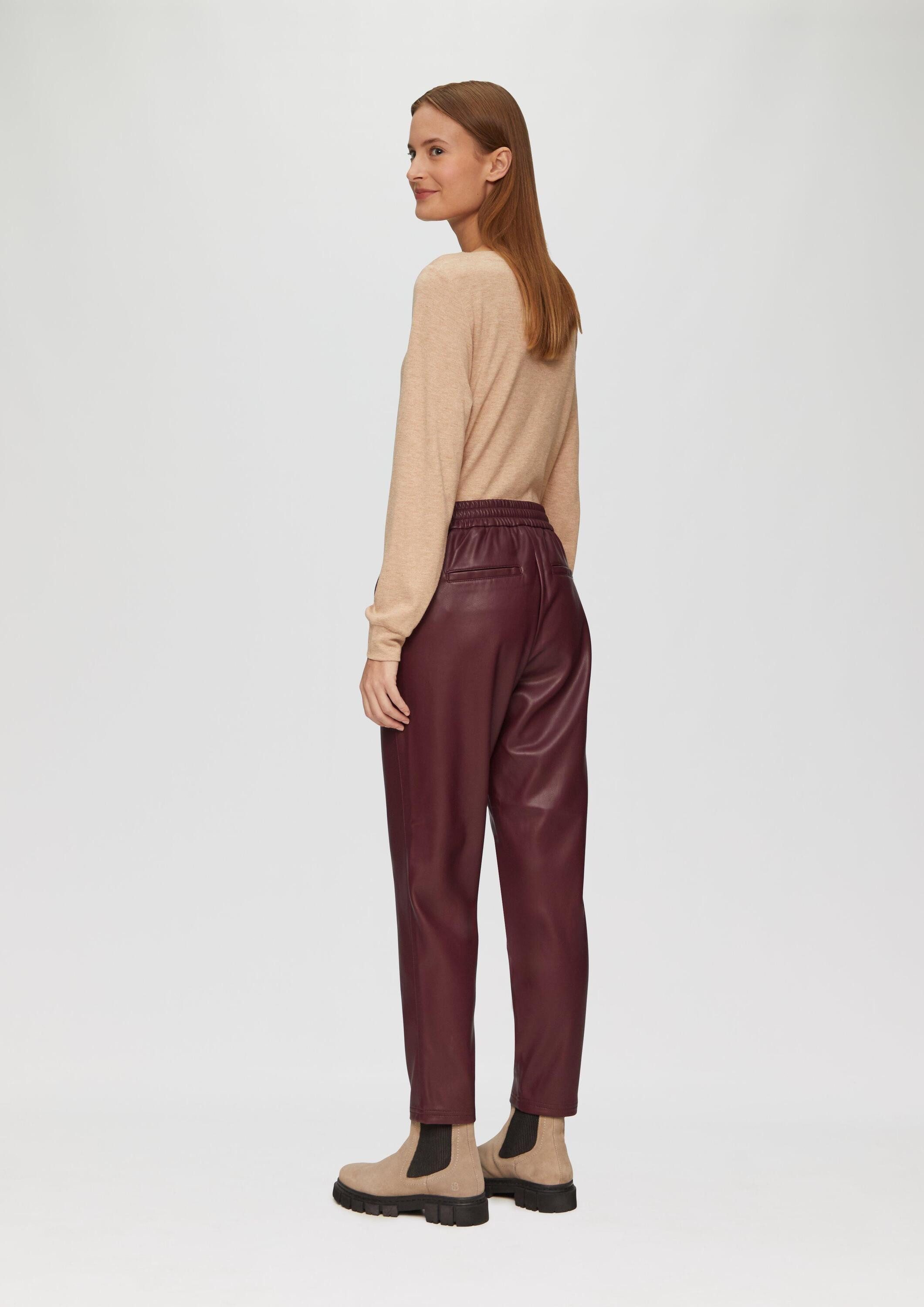 s.Oliver 7/8-Hose Hose Jogpants aus Lederimitat