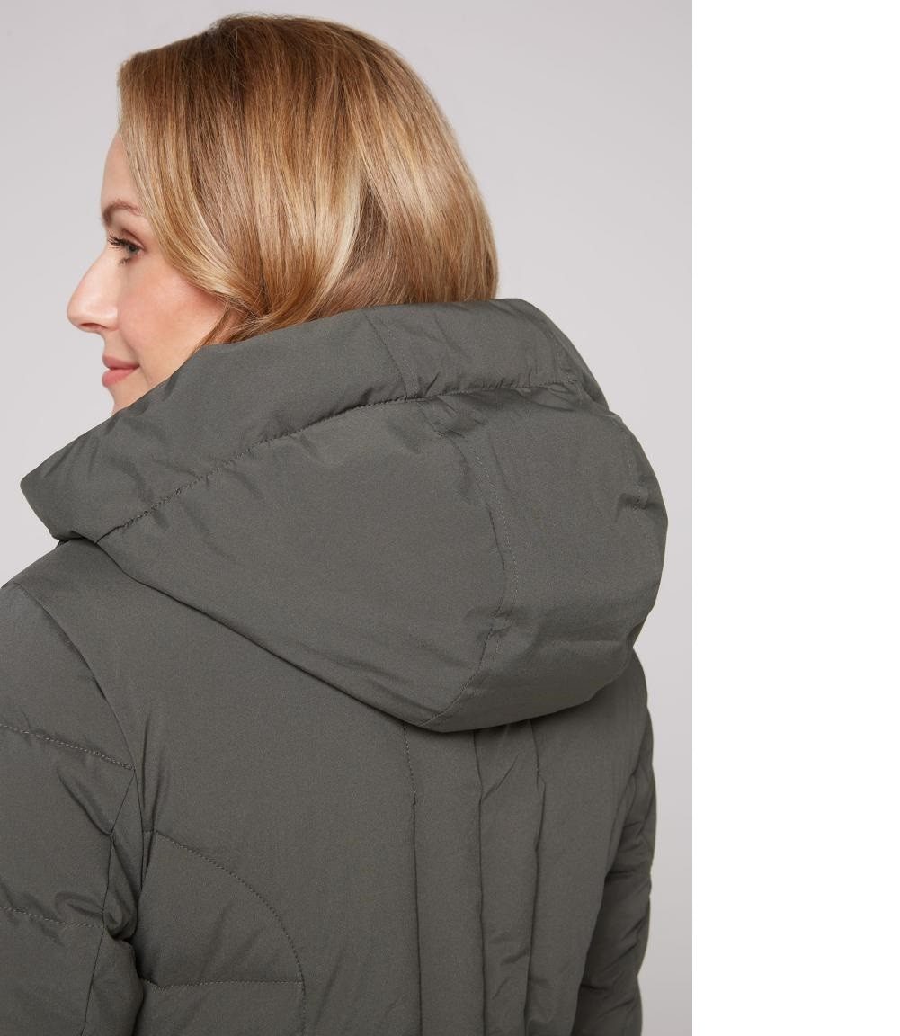 SOCCX Steppjacke Puffer-Jacke mit abtrennbarer Kapuze olive mit abnehmbarer Kapuze