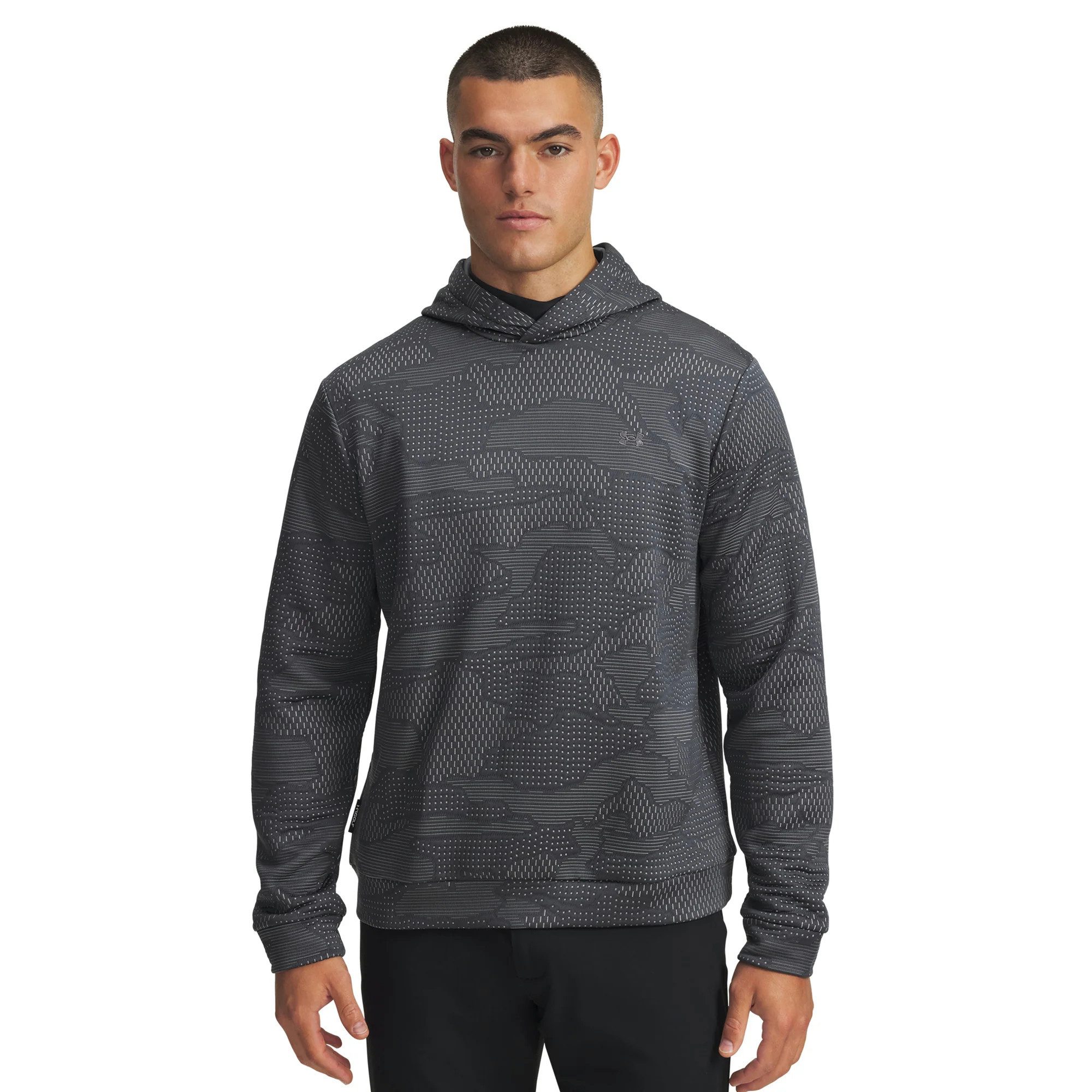 Longsweatshirt Under Armour Hoodie Drive Midlayer Jacquard Grau/Blau Herren