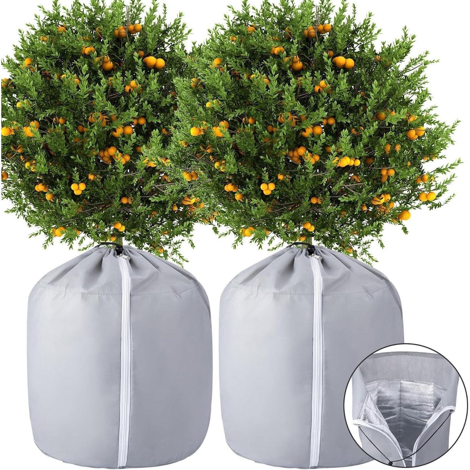 LuxusKollektion Winterschutzhaube 2er Set Thermo Topfschutz 70x65cm Winter Schutzbeutel Frost Pflanzen