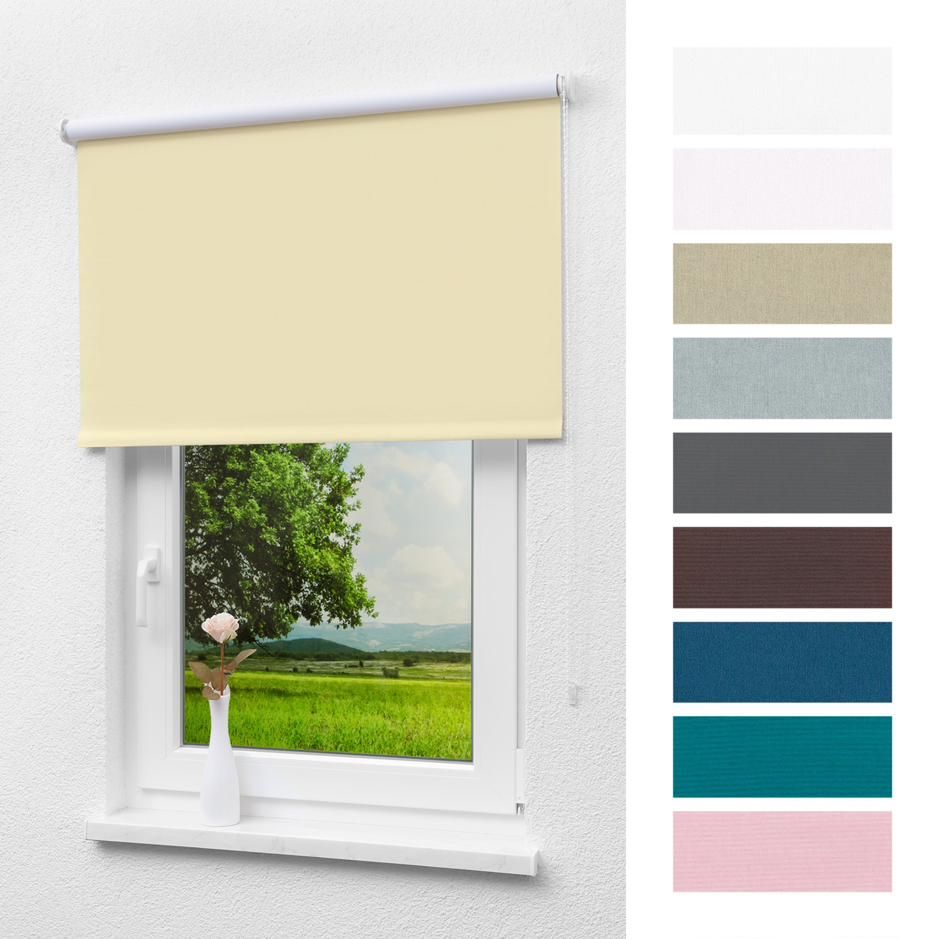 Verdunklungsrollo Qualitätsrollo abdunkelnd, LYSEL®, HxB 190x43cm abdunkelnd, elfenbein beige