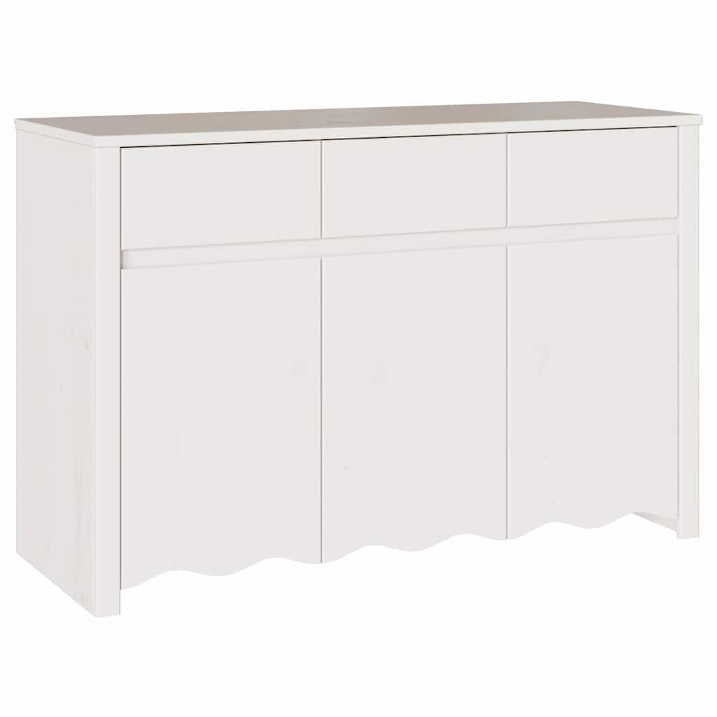 vidaXL Sideboard Sideboard Drammen Weiß 114 x 43 x 75.5 cm Massivholz Kiefer (1 St)