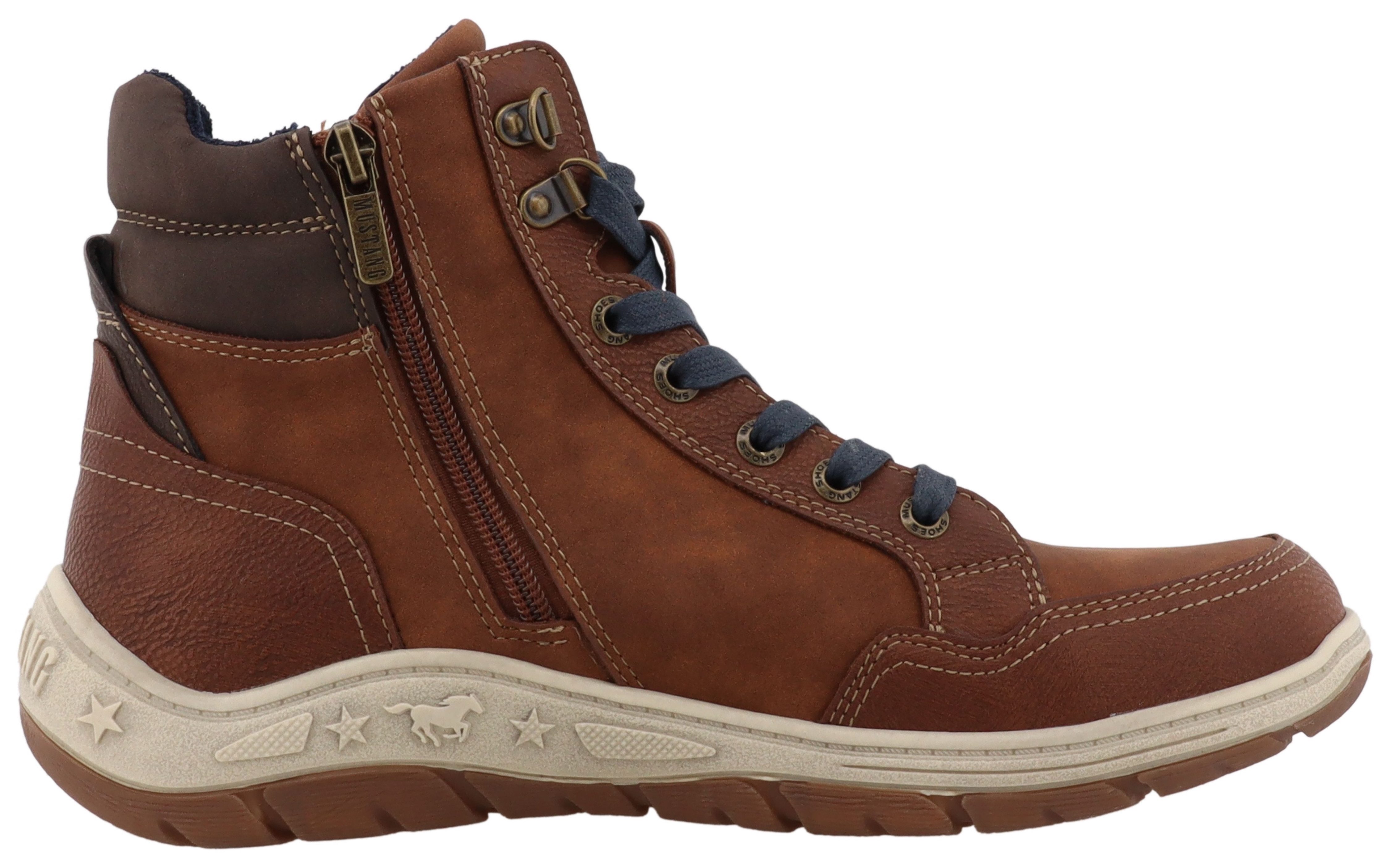Mustang Shoes Benedetto Schnürboots High Top Sneaker, Schnürboots mit Reißverschluss – Bild 5 von 5