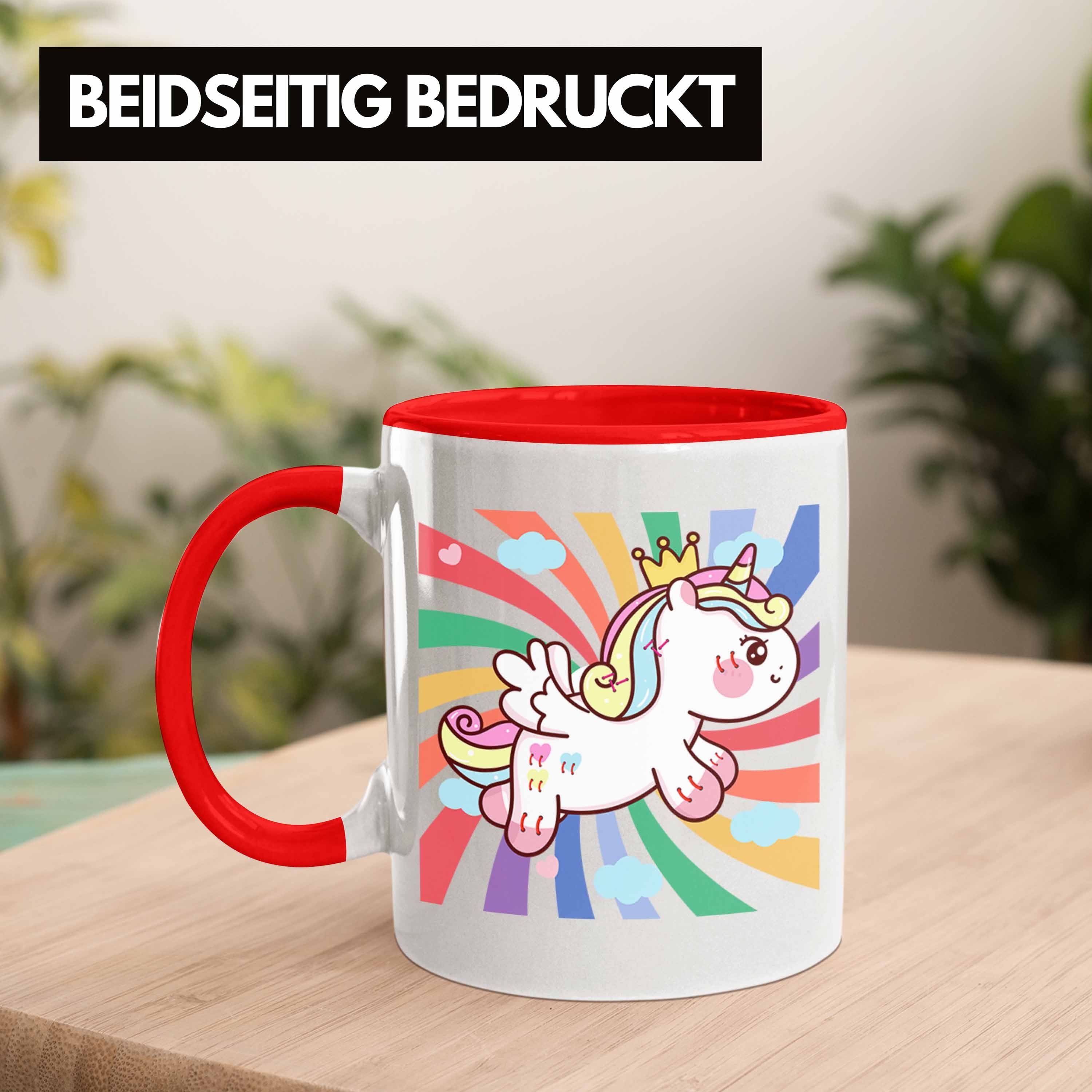 Einhorn Tasse Trendation Rot Geschenk Tasse Lustig Grafik