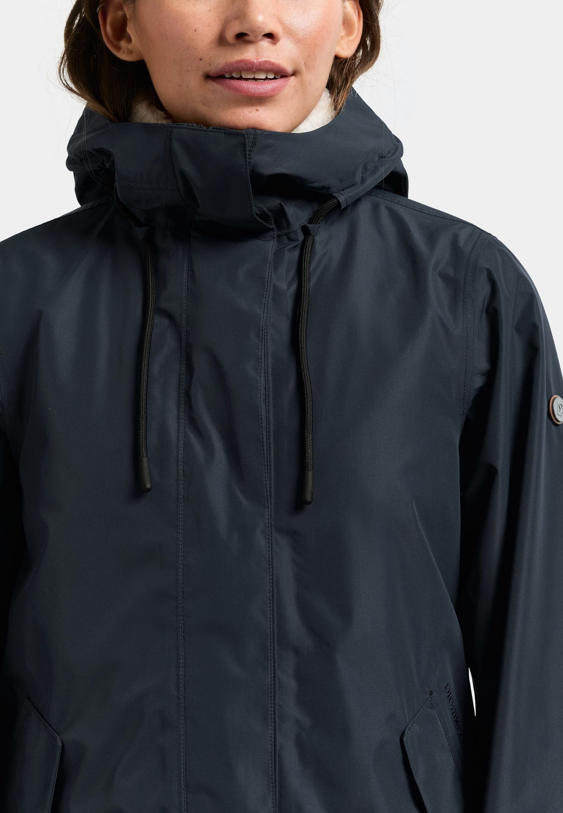 Didriksons Parka Damen Übergangsjacke Mantel Wasserdicht ELINA mit Kapuze mit Taschen – Bild 5 von 5