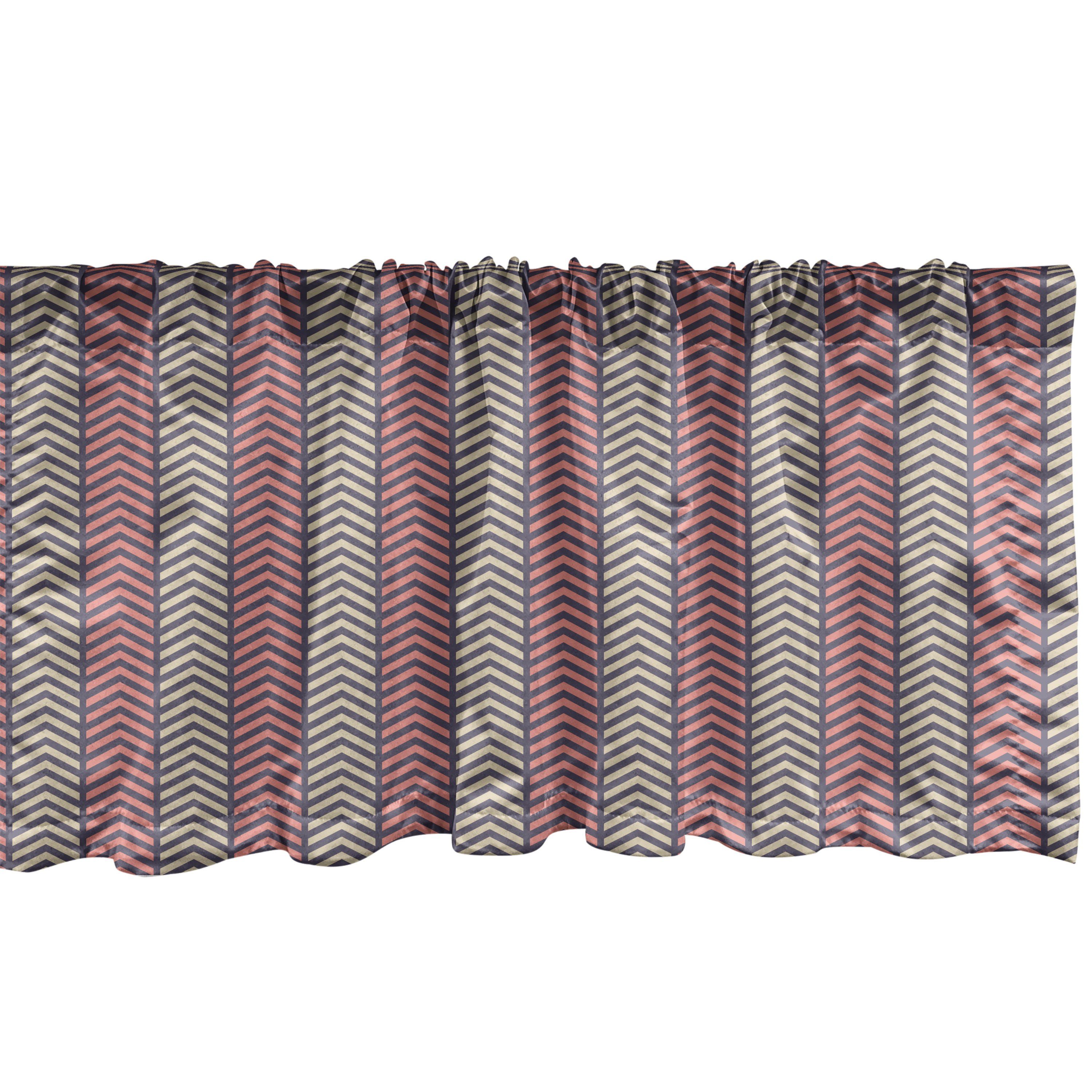 Dekor Stangentasche, für Microfaser, Design Abakuhaus, Schlafzimmer Pfeil Volant Scheibengardine Herringbone inspiriertes mit Vorhang Küche