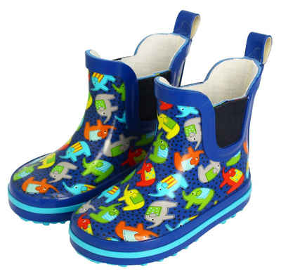 Beck Kleinkinder Gummistiefel Elephants Gummistiefel (wasserdichte Kurzstiefel aus Naturkautschuk, für Mädchen und Jungs) herausnehmbare Innensohle, seitliche Gummi-Einsätze